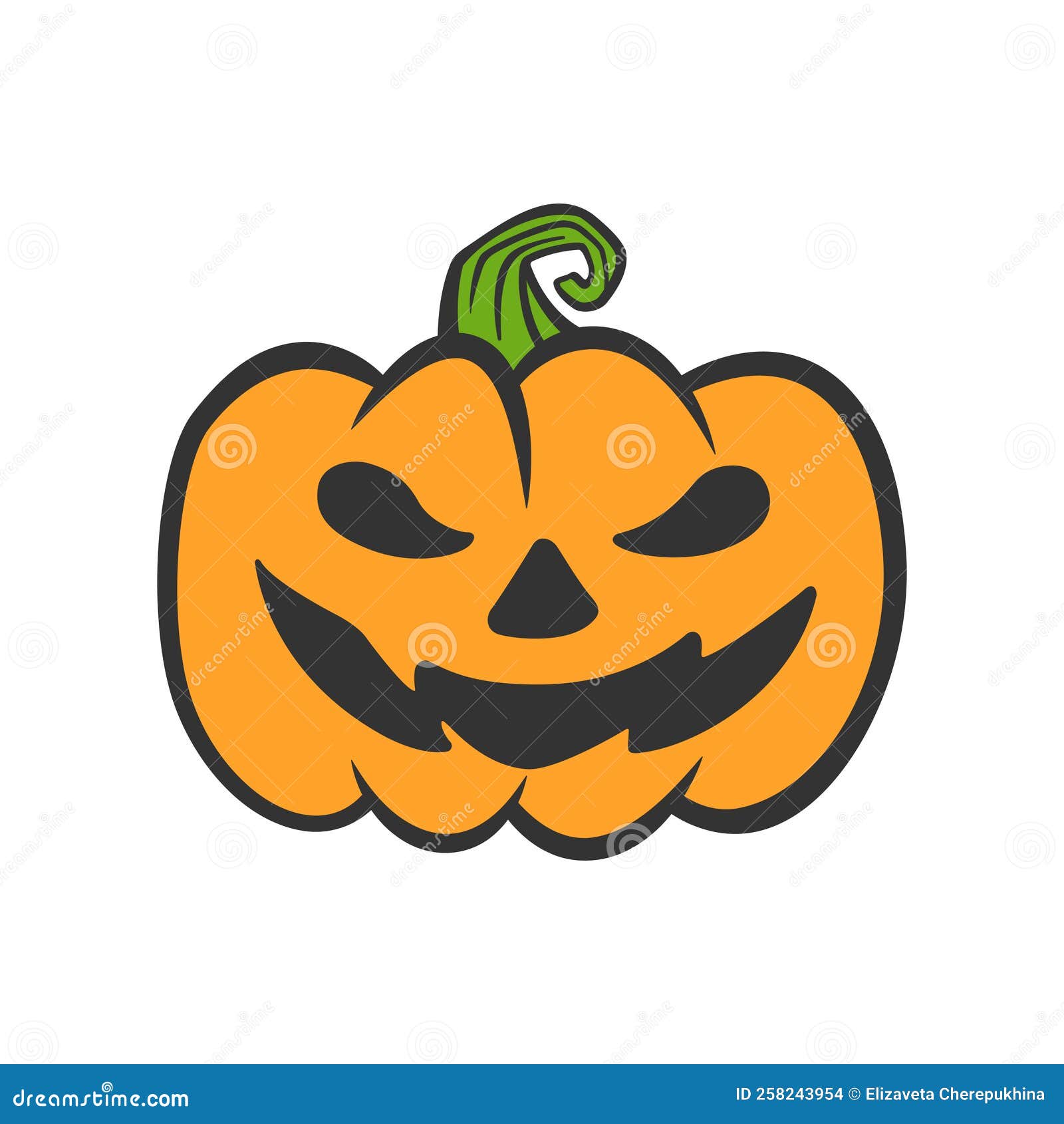 Imagem assustadora de Halloween de uma Jack-o-lantern com uma cara