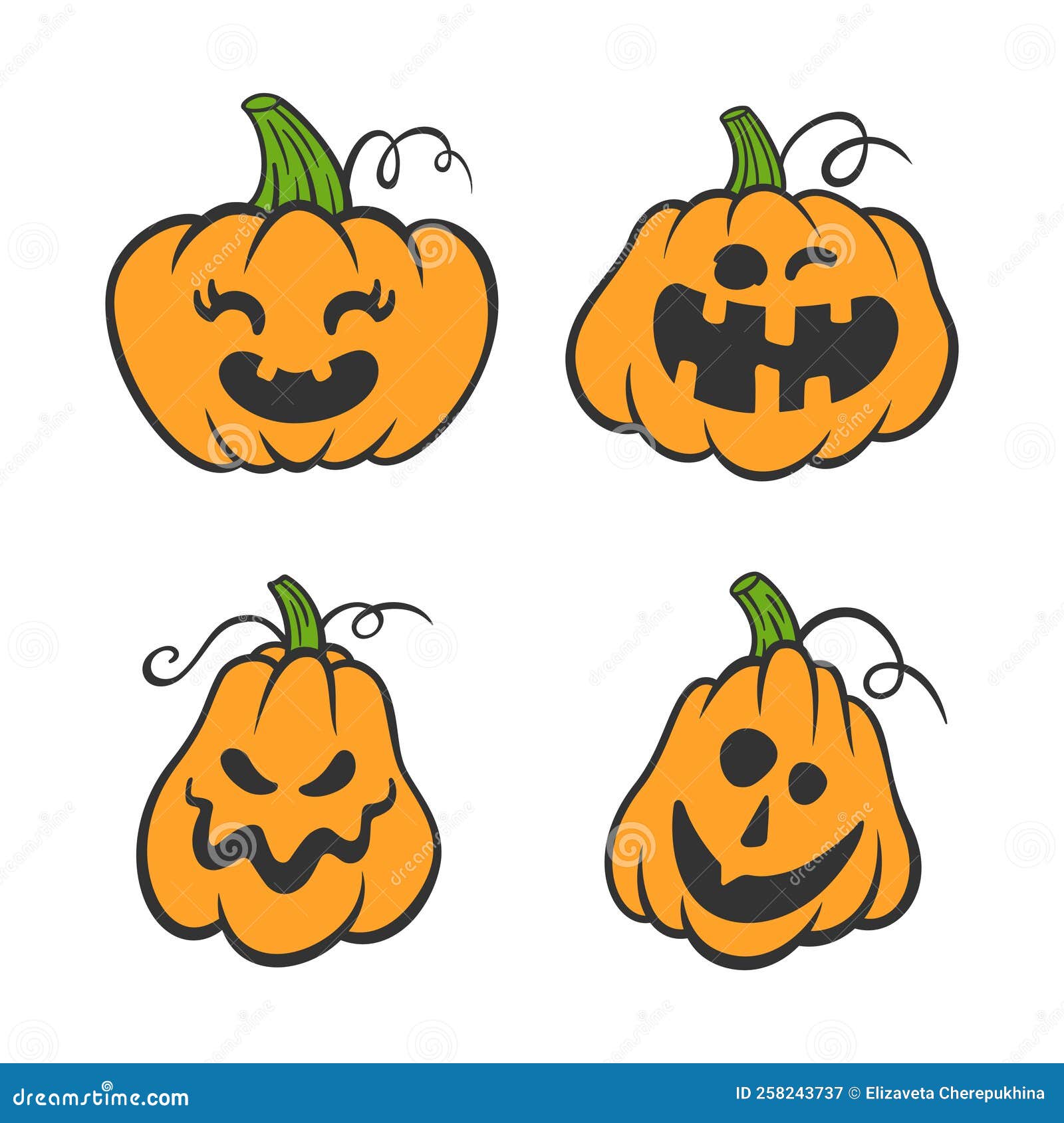 Caras Assustadoras E Engraçadas Para A Abóbora De Halloween Ou Conjunto De  Fantasmas. Jack-o-lantern Expressões Faciais. Horror Assustador Simples  Coleção De Rostos De Abóboras. Ilustração Vetorial Isolada. Royalty Free  SVG, Cliparts, Vetores