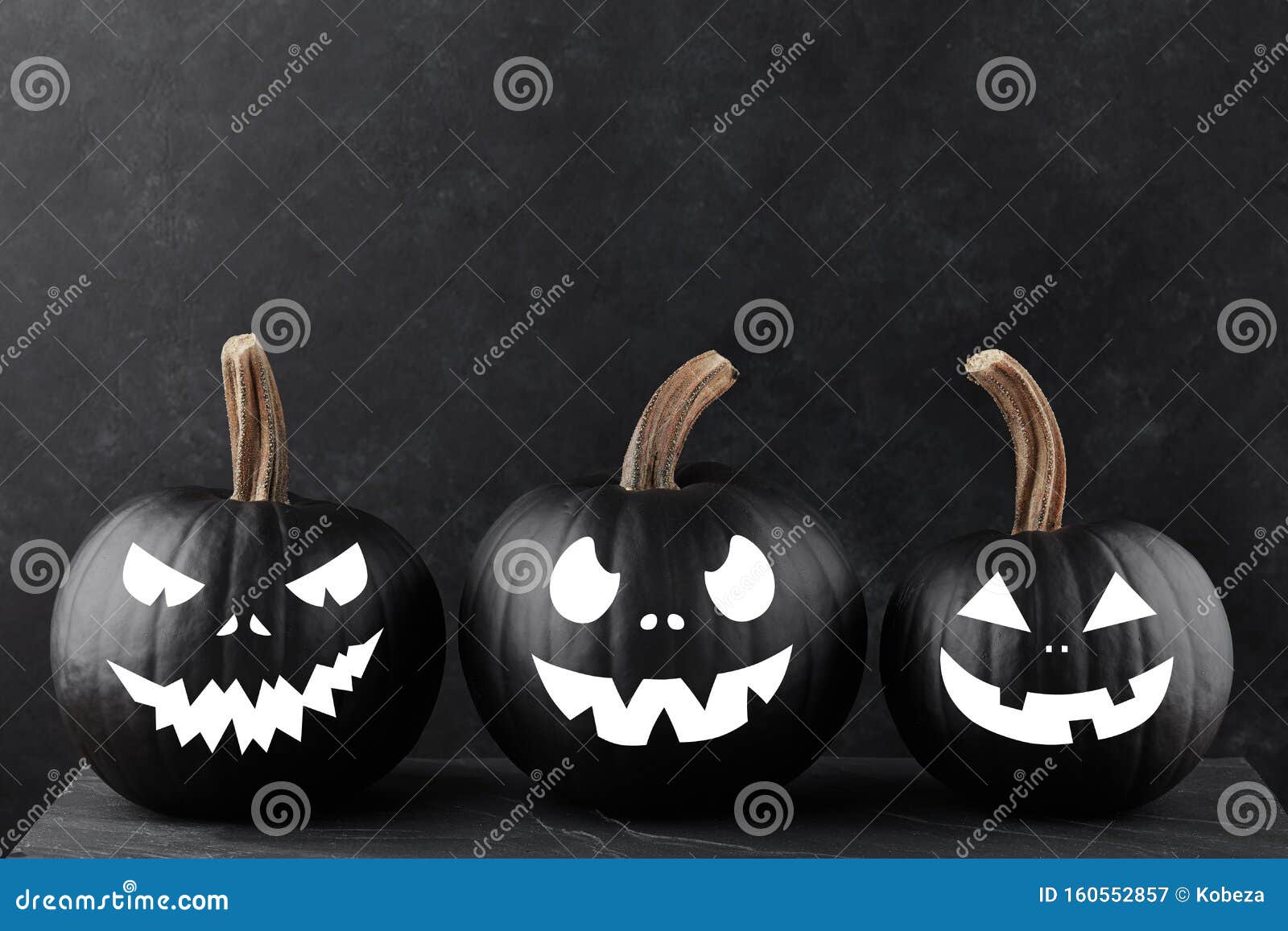 Foto De Stock Rostos Assustadores De Abóboras De Halloween, Royalty-Free