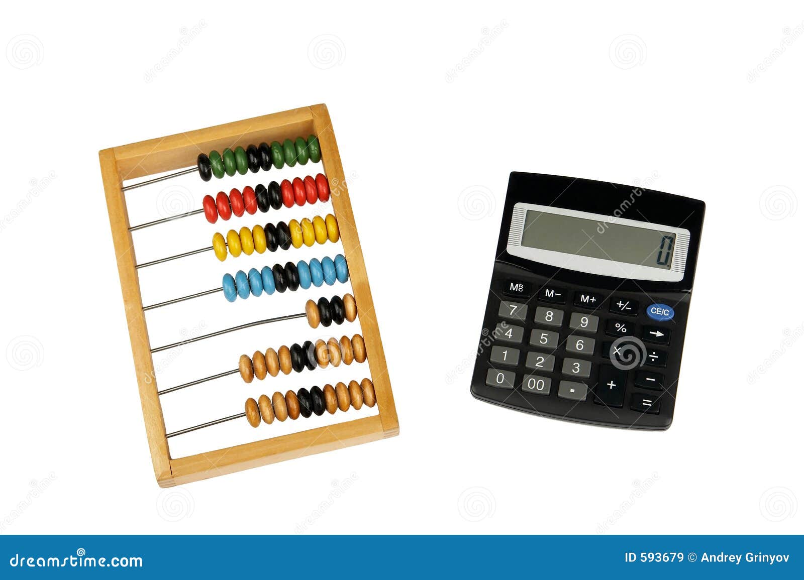Abacus and calculator stock image. Image of computer, count 593679