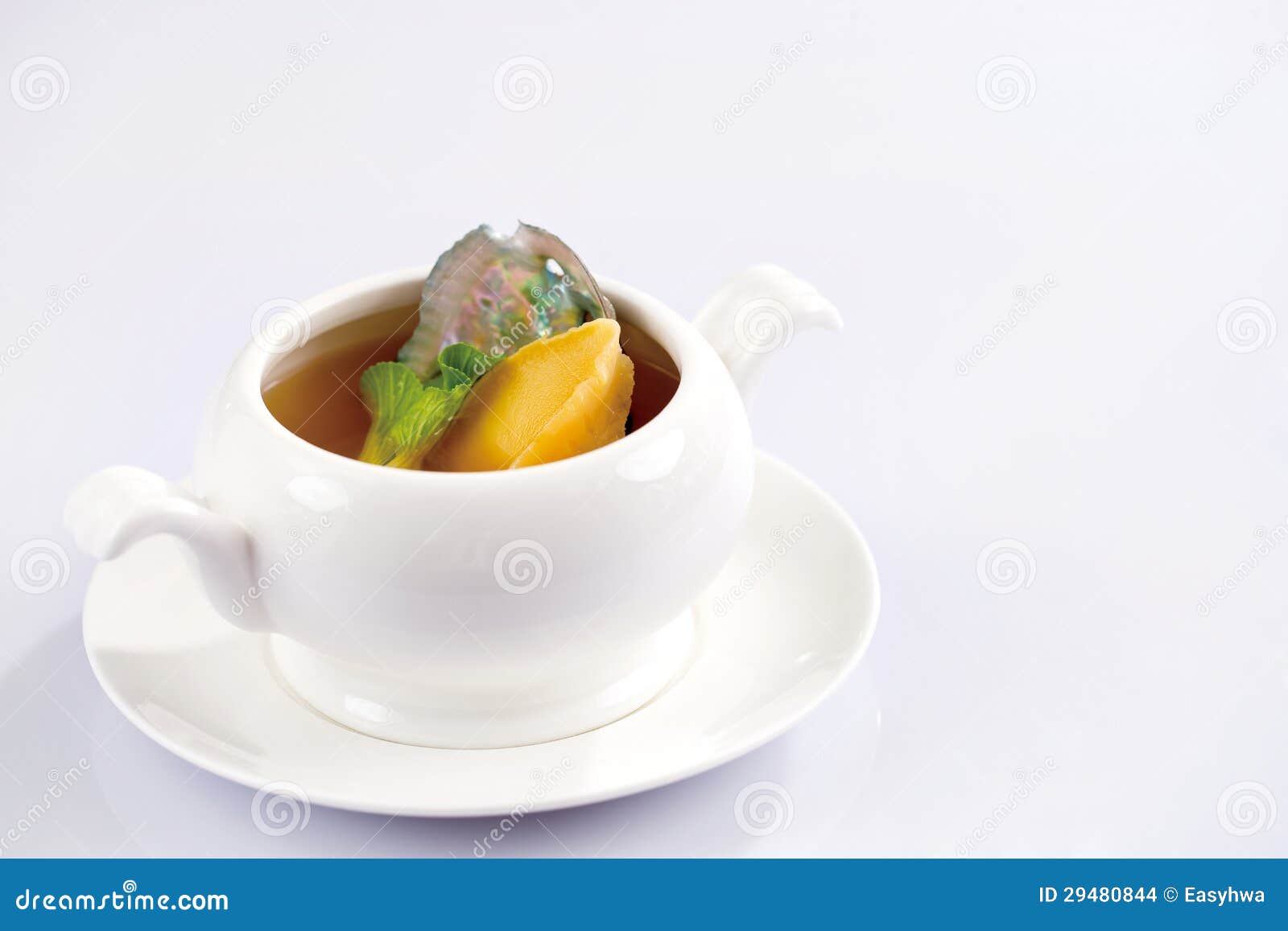 Abalone Soup with Whit Bacjground Stock Photo Image of cookery, food