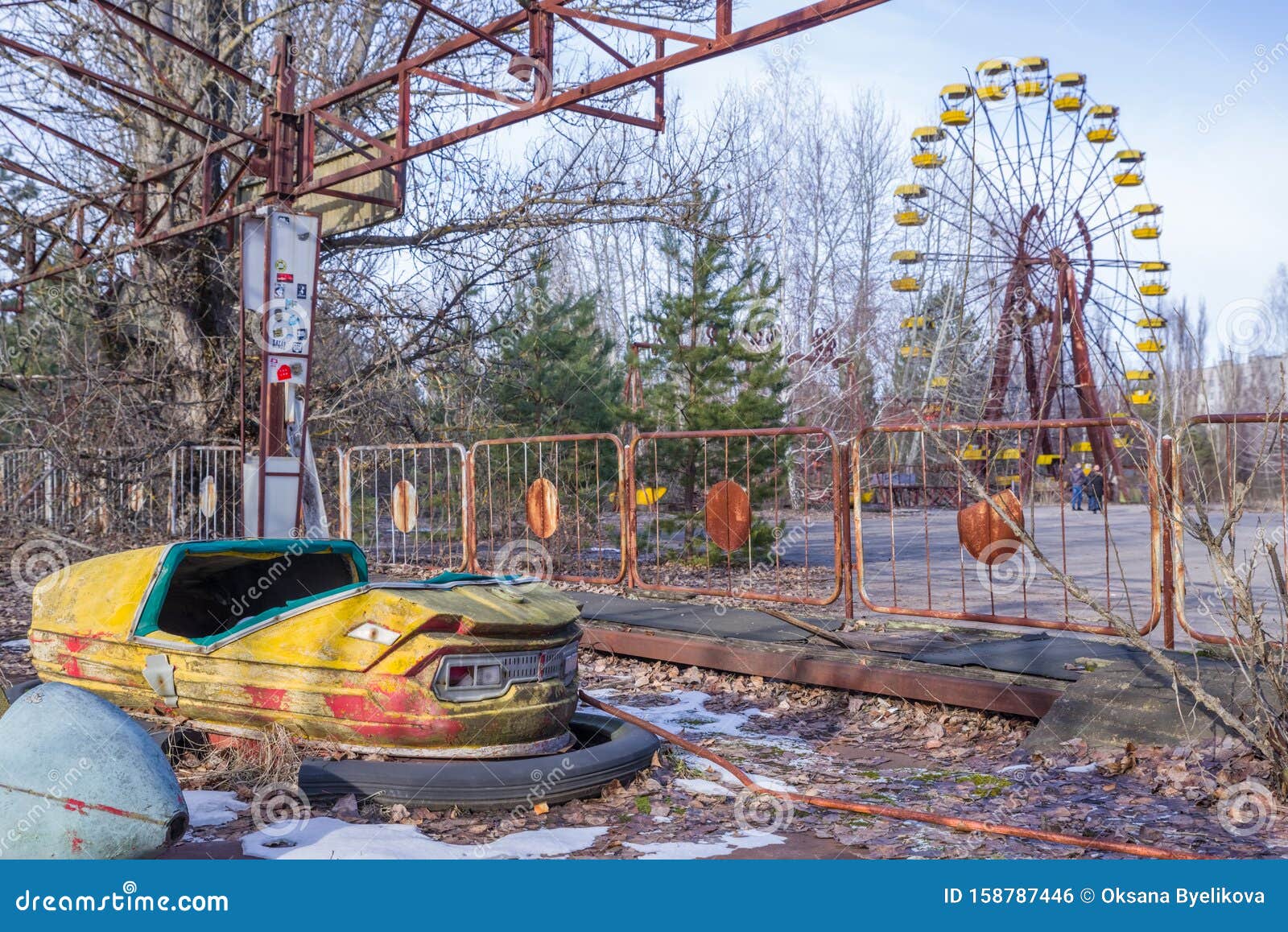 abandoned amusement park in pripyat, in chernobyl exclusion zone, ukraine