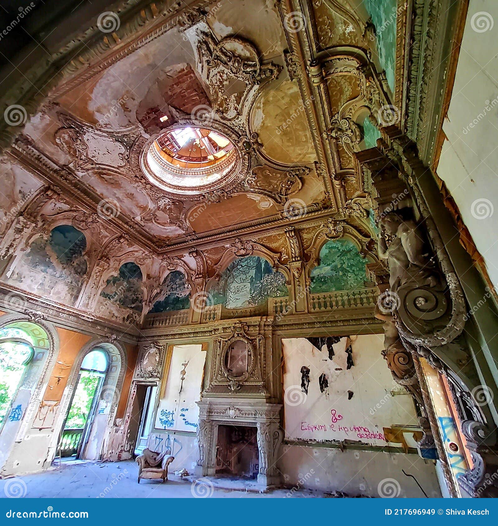 abandoned villa becker in turin city, italy. art, architecture and splendour