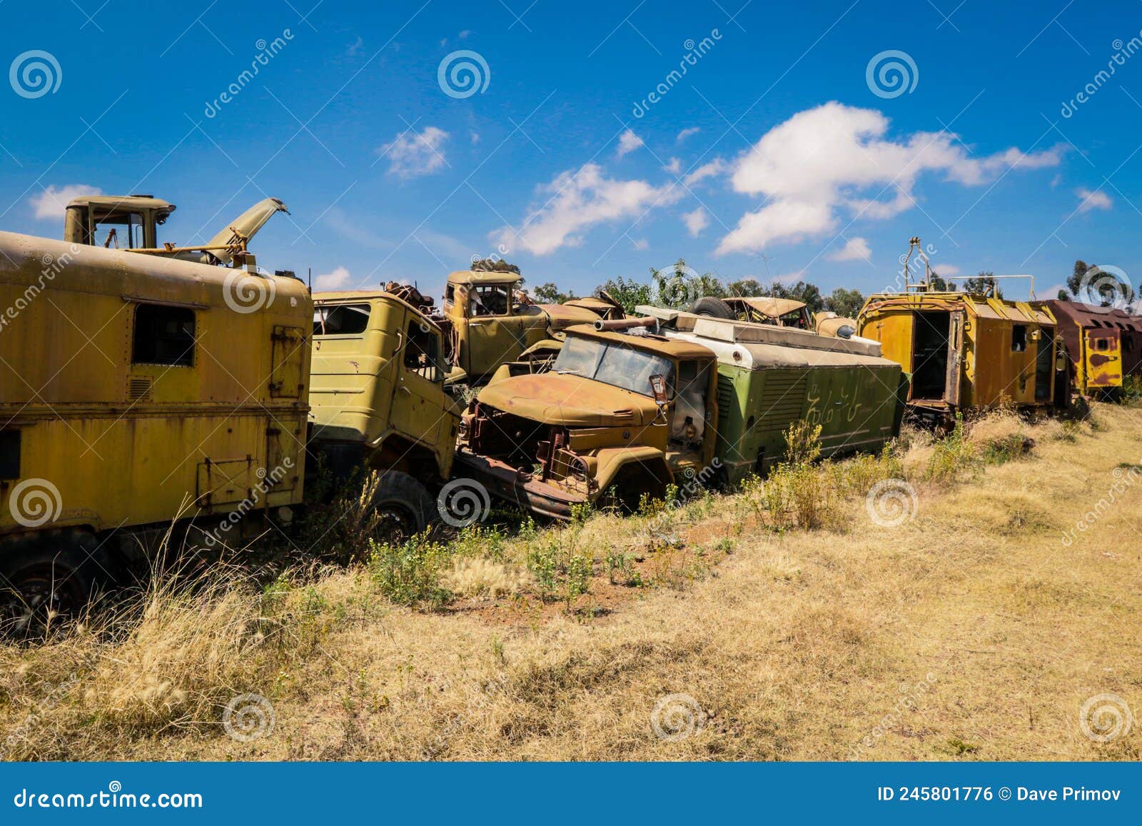 abandoned army tanks on the tank graveyard in asmara