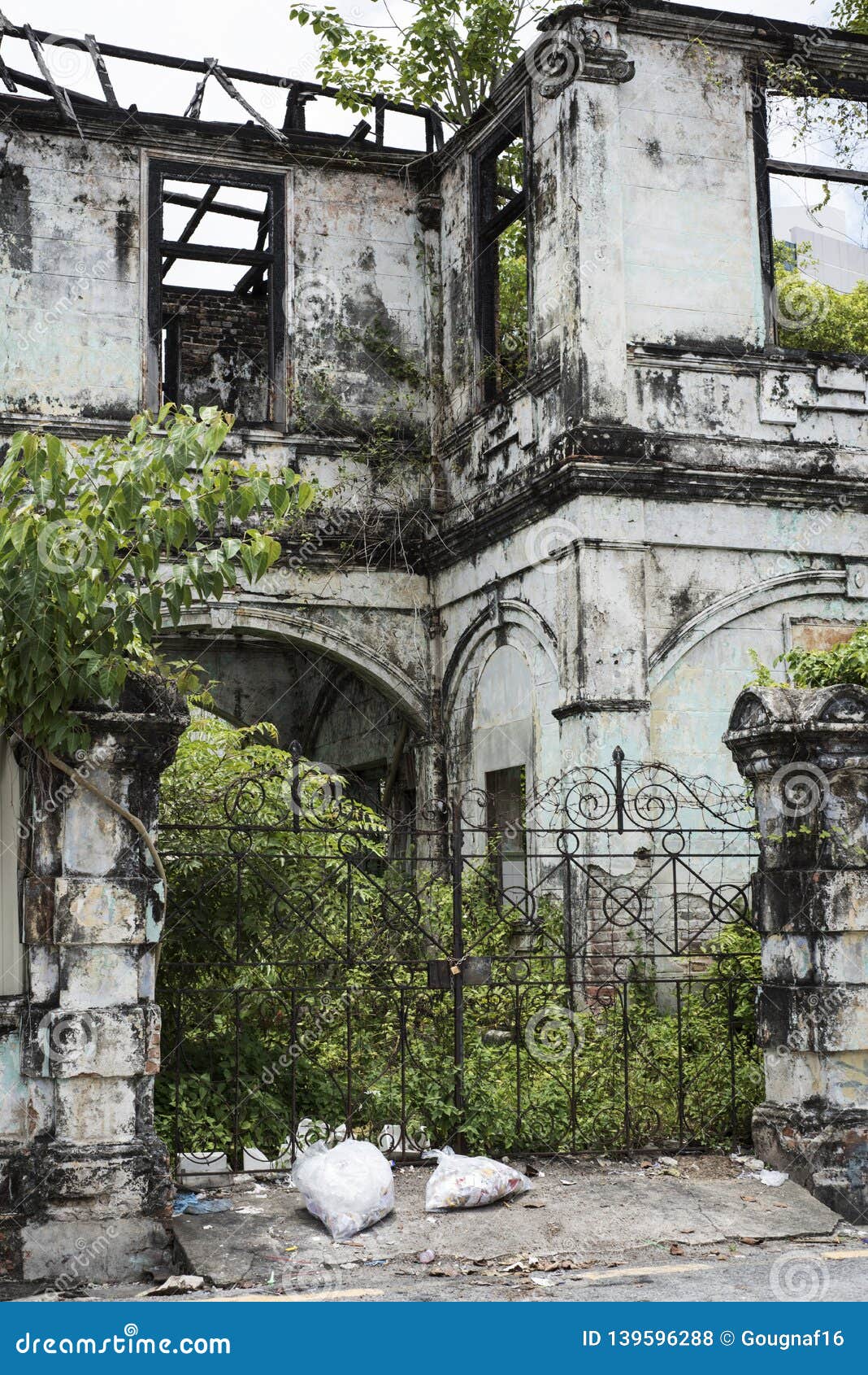 Abandoned Colonial House in Penang, Malaysia Stock Photo Image of