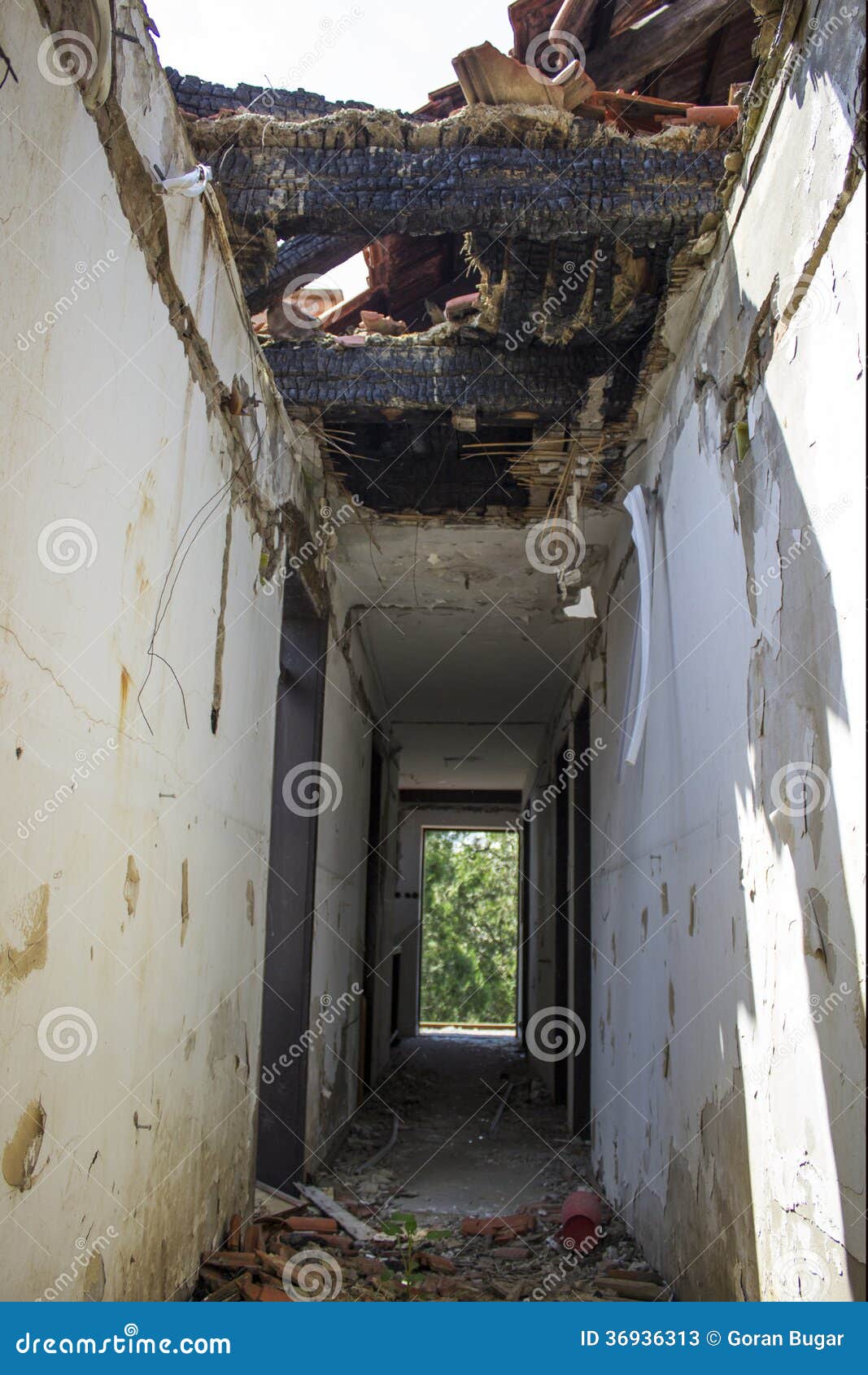Abandoned Demolished house stock image. Image of bomb 36936313