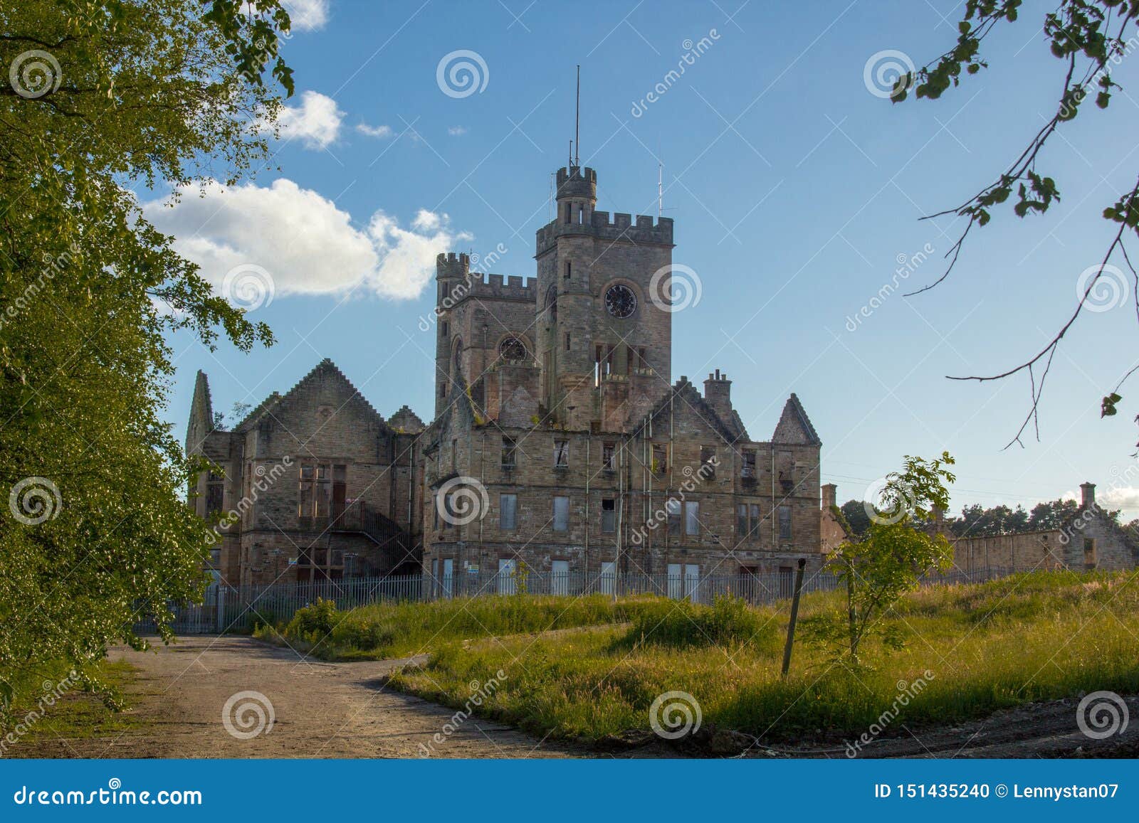 hartwood hospital church with  imposing twin clock towers. lanarkshire, scotland