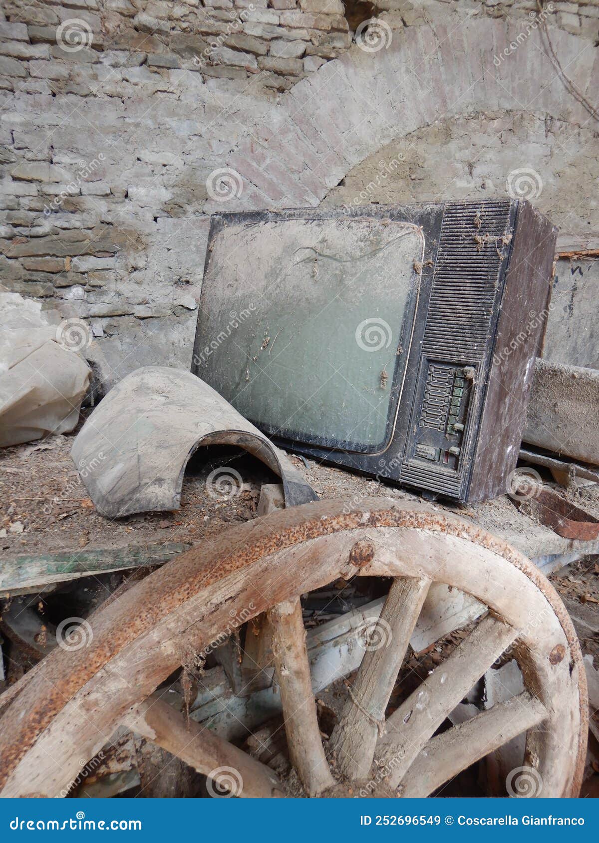 Abandoned and Dustcovered TV Stock Image Image of waste, paper