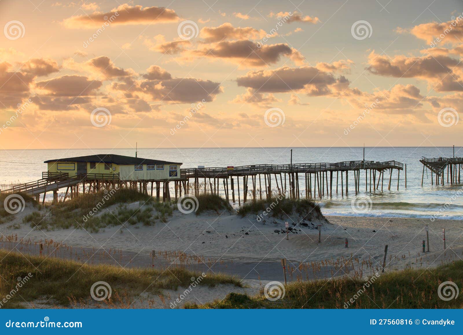 Abandoned Fishing Pier Hatteras Outer Banks NC Stock Photo Image of