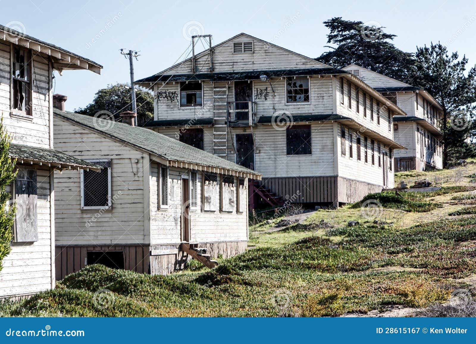 Abandoned Fort Ord Army Post Stock Image Image of architecture
