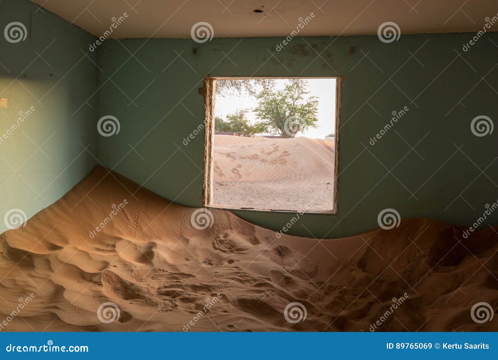 Abandoned Ghost Village In Arabian Desert Stock Image Image Of