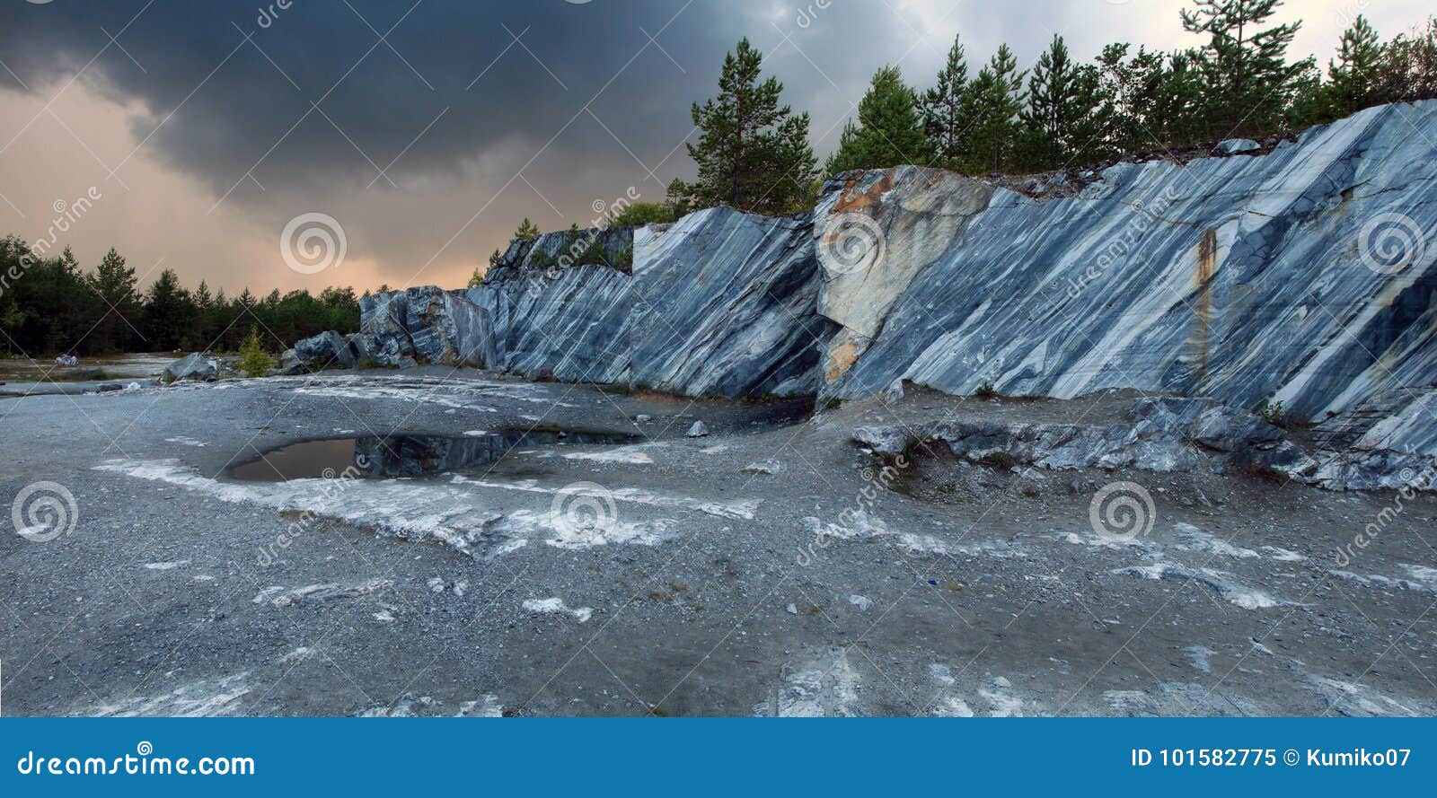 Abandoned marble quarry stock image. Image of stone - 101582775