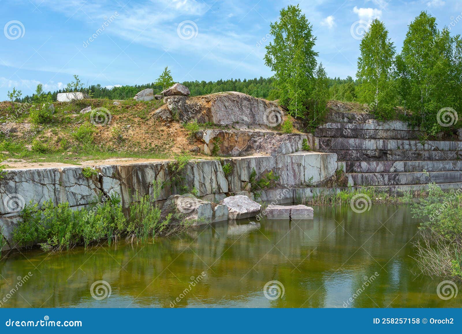 abandoned marble quarry near the village of peteni