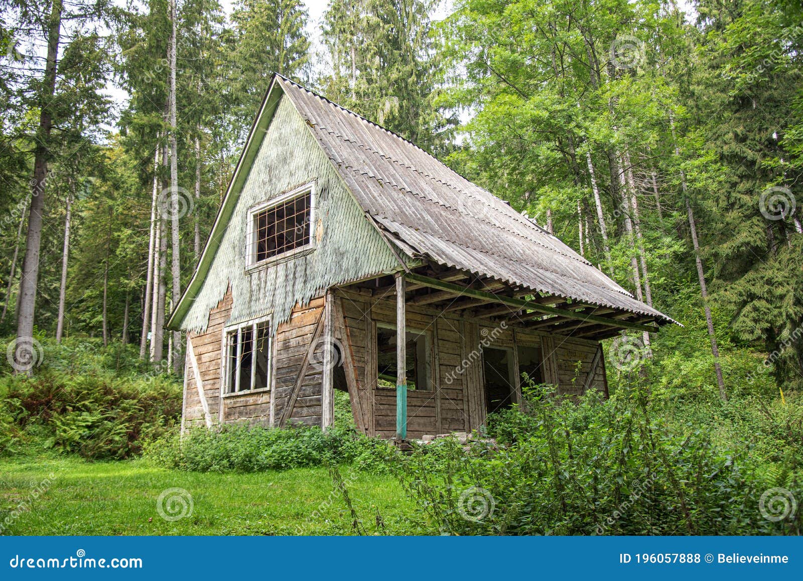 Abandoned Old House in the Woods Stock Photo - Image of construction ...