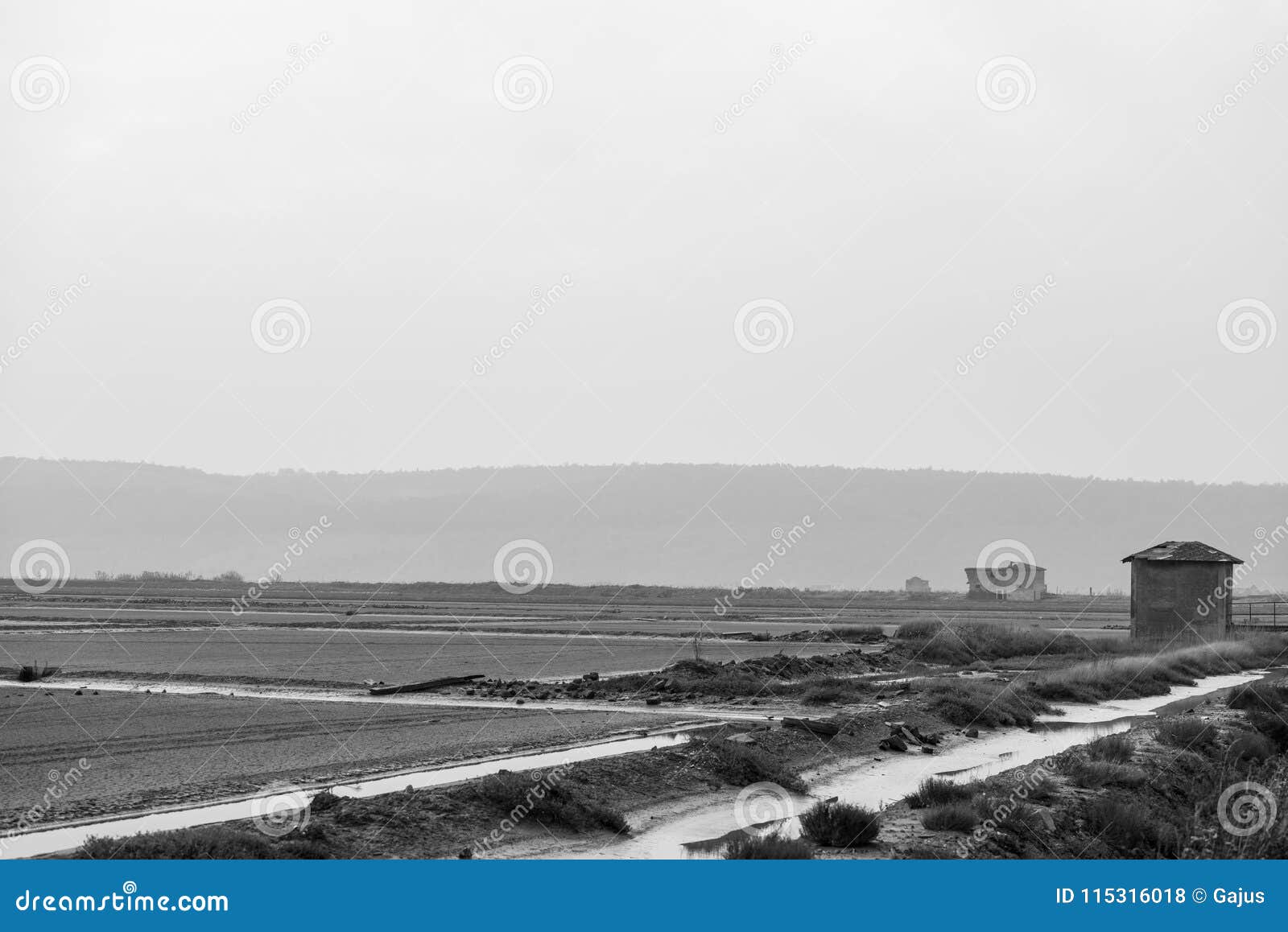 abandoned old secovlje saltpans