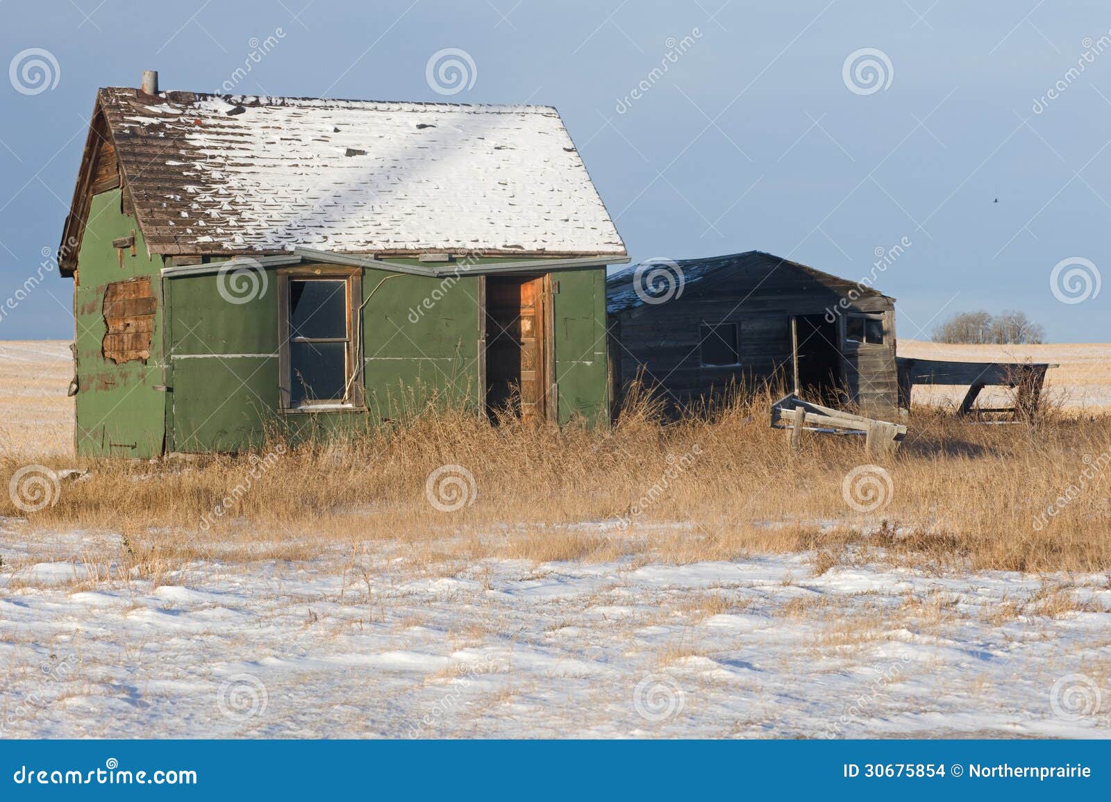 Abandoned Old Sheds And Farm Machine In Winter Stock ... Abandoned Old Sheds And Farm Machine In Winter Stock ...