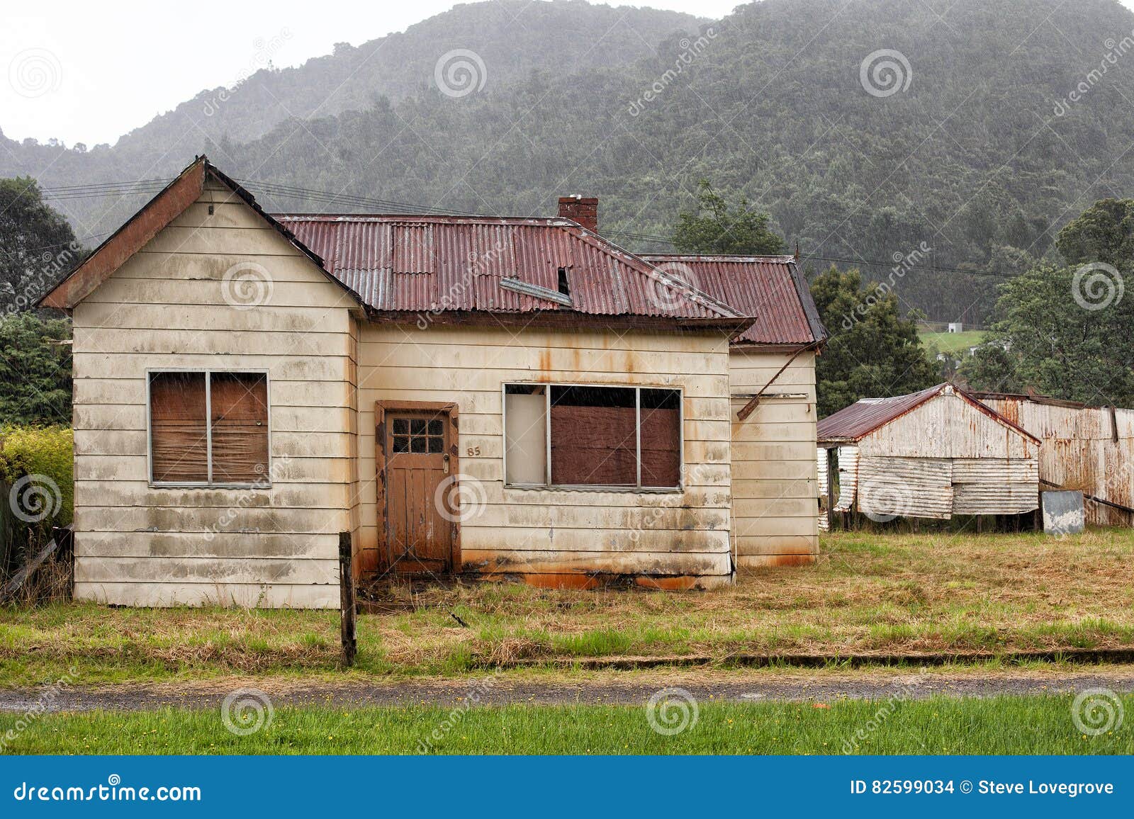 Abandoned old timber home stock photo. Image of worn ...