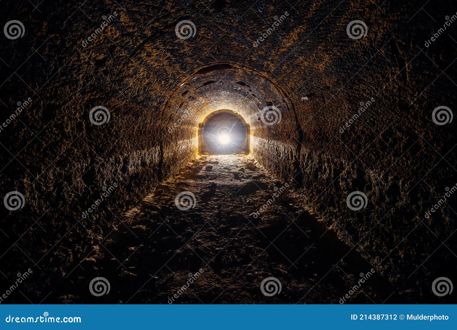 abandoned prospecting adit. tunnel at limestone at abandoned mine