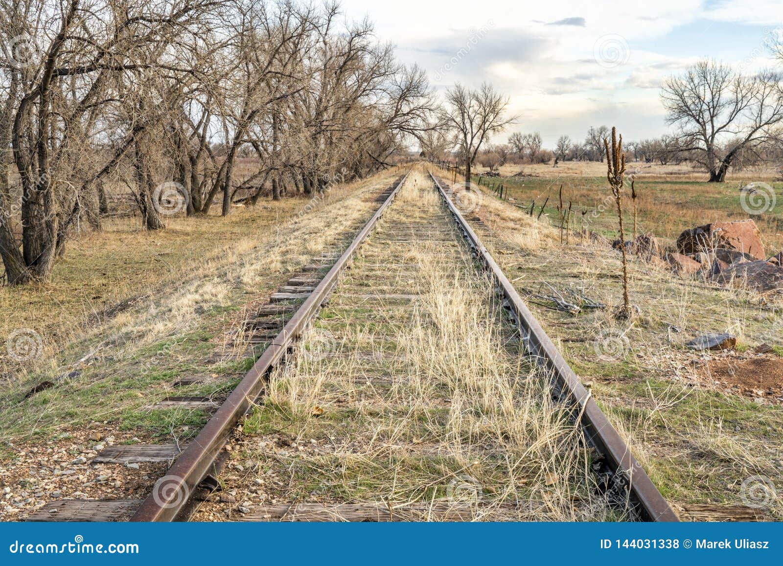 Abandoned Railroad Tracks in Colorado Prairie Stock Photo Image of track, transport 144031338