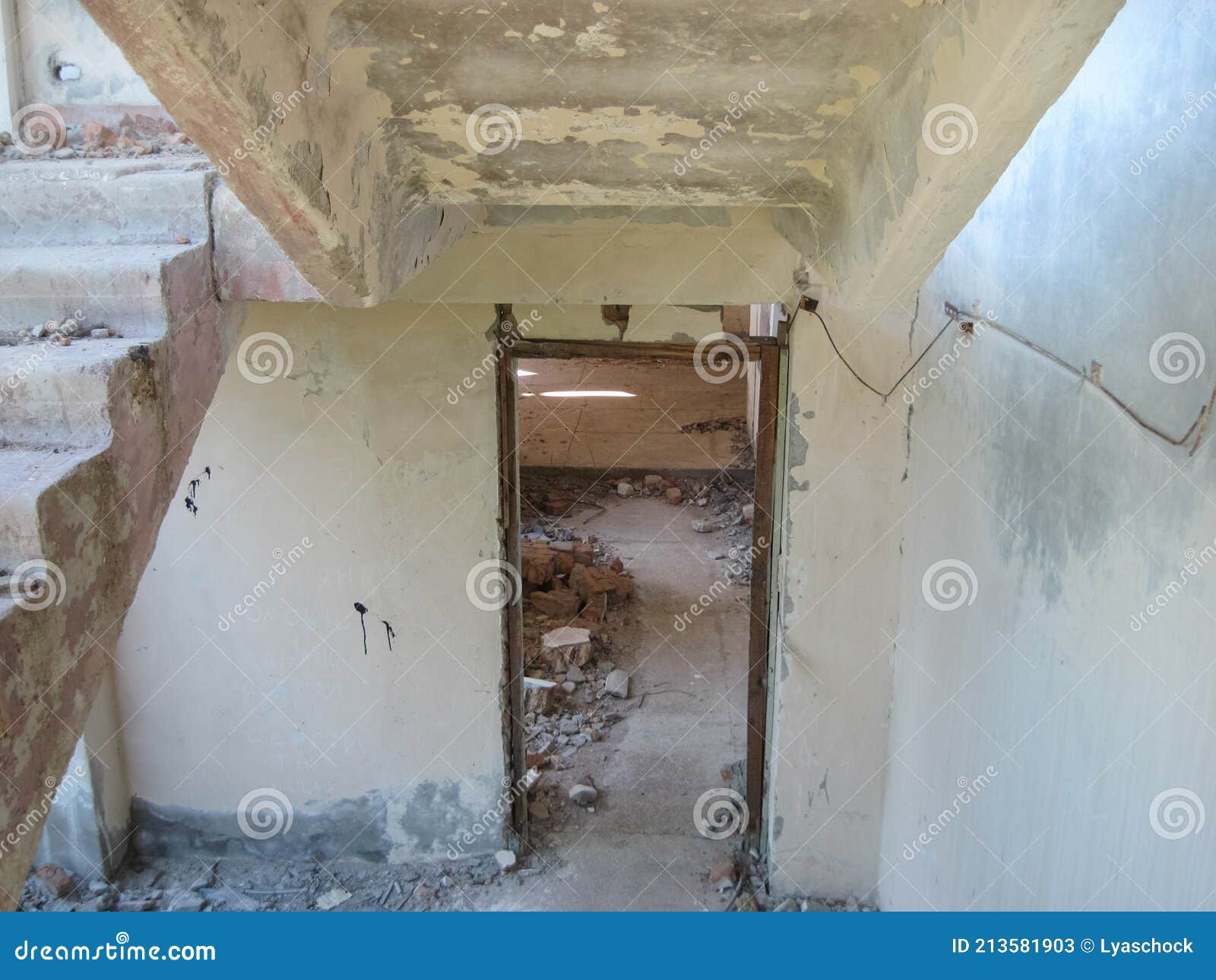 abandoned residential buildings in village of orbita near the ch