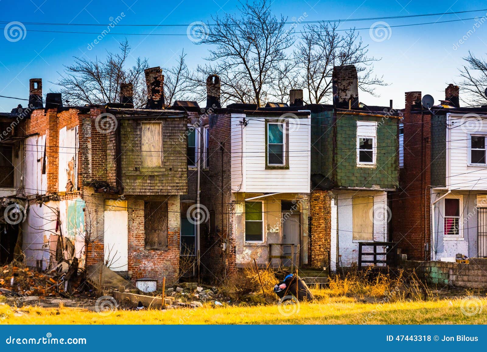 Abandoned Row Houses in Baltimore, Maryland. Stock Photo Image of downtown, outdoors 47443318