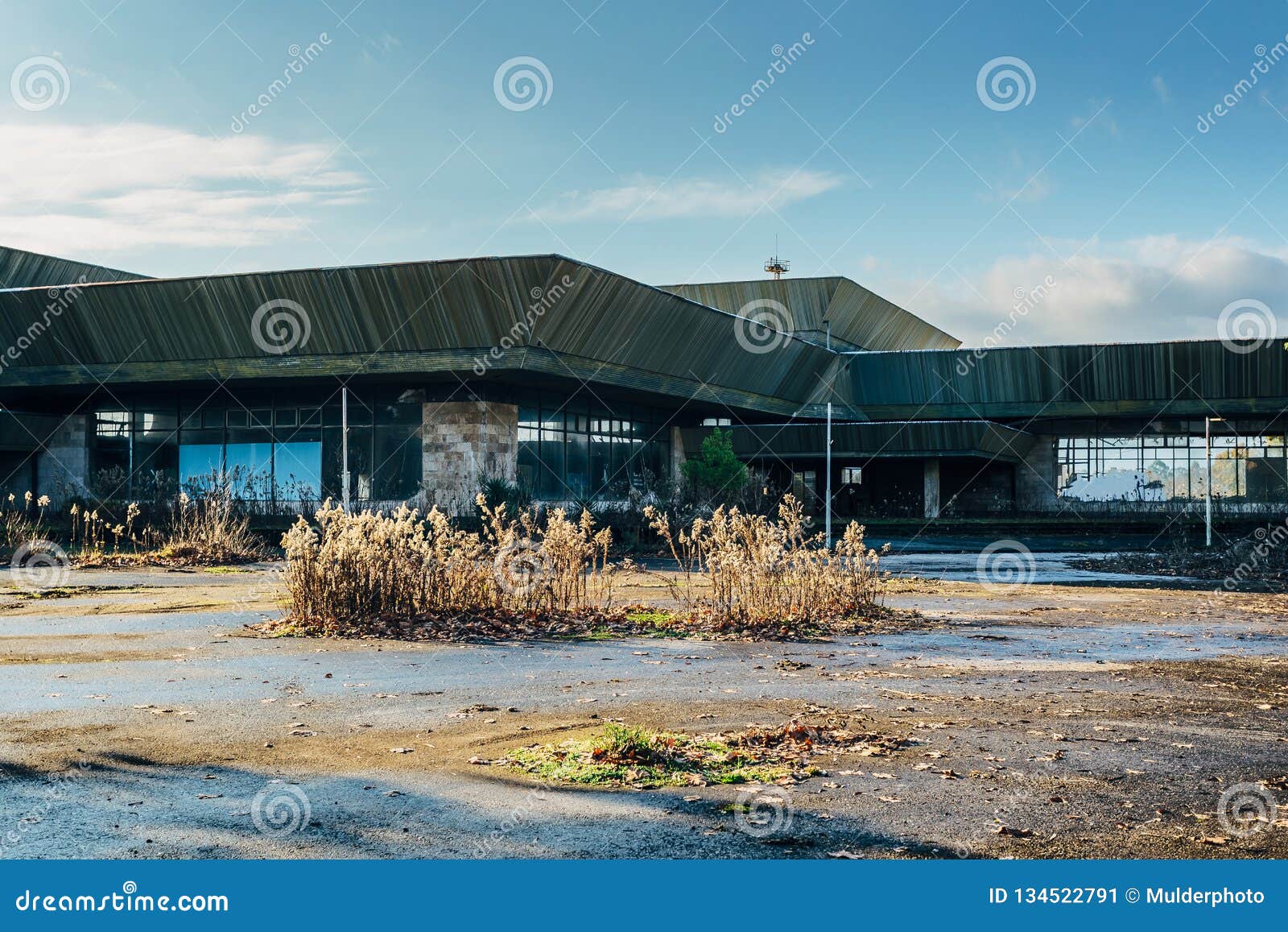 Abandoned Ruined By War International Airport Terminal In Sukhum