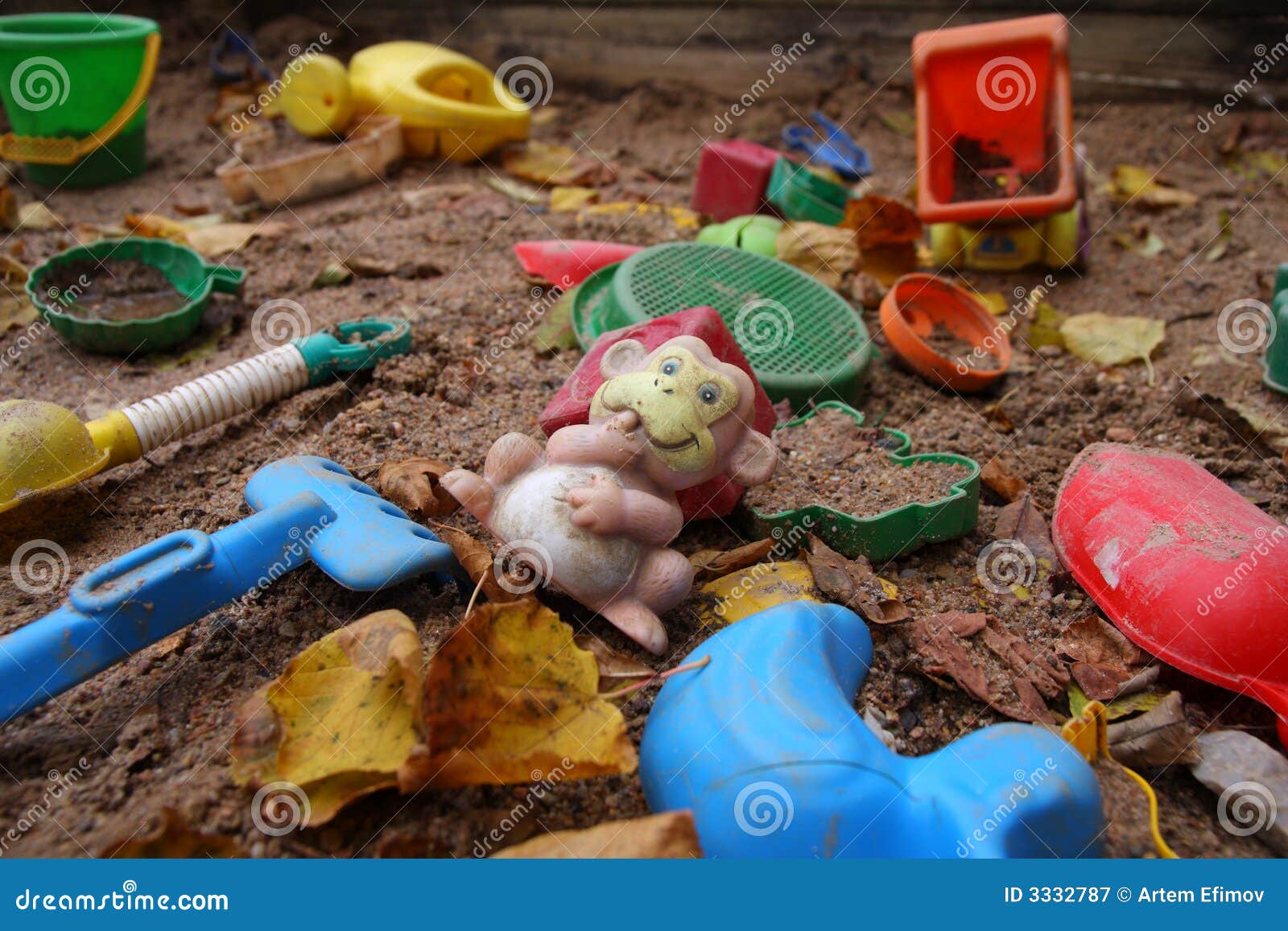 Abandoned sandbox stock image. Image of green, mood, children 3332787