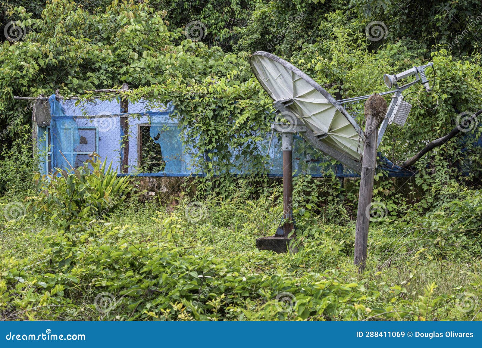 Abandoned Satellite Dish Dirty and Damage Stock Image Image of