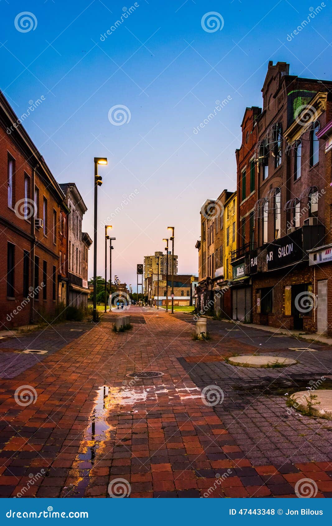 Abandoned Shops at Old Town Mall, in Baltimore, Maryland. Stock Photo