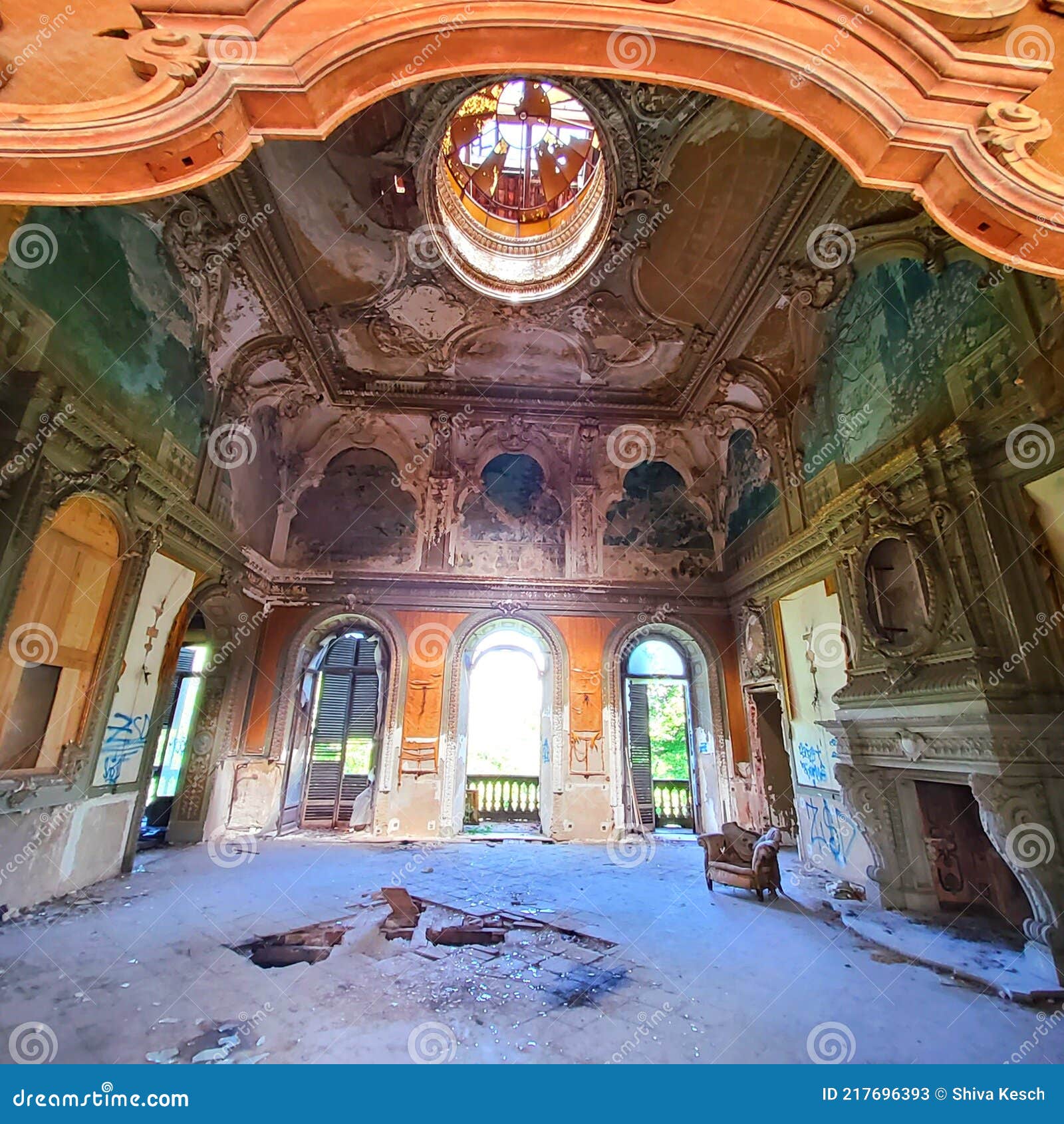 abandoned villa becker in turin city, italy. art, architecture and splendour