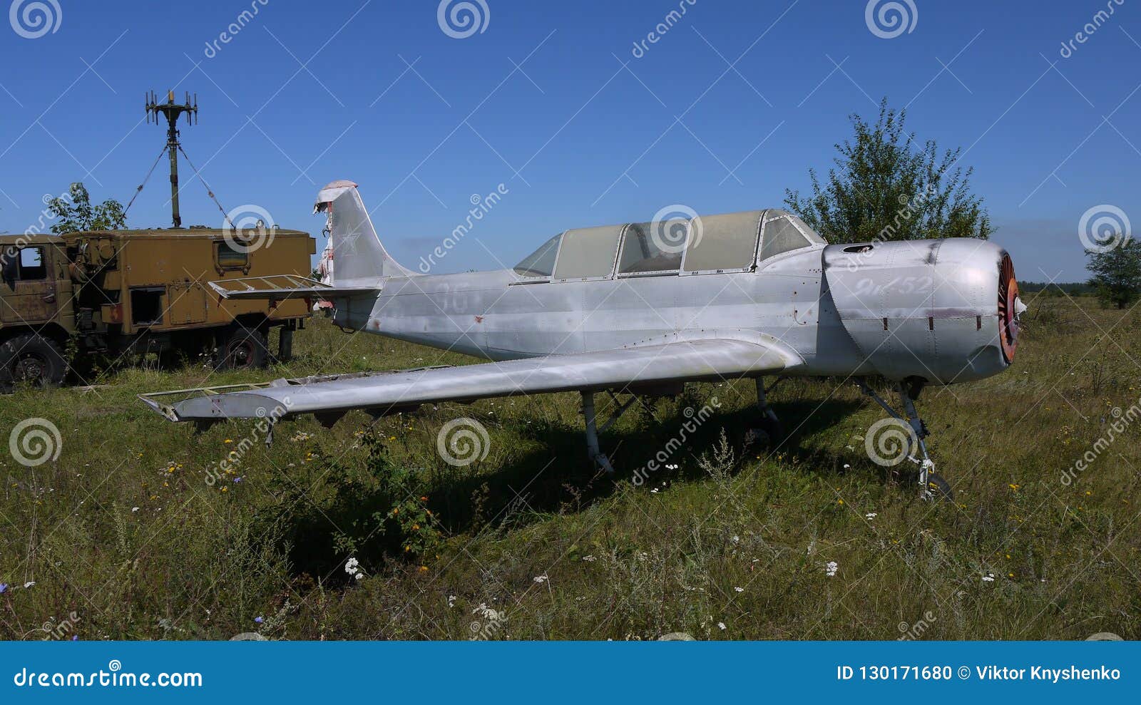 abandoned yak-52.training for flight cadets.