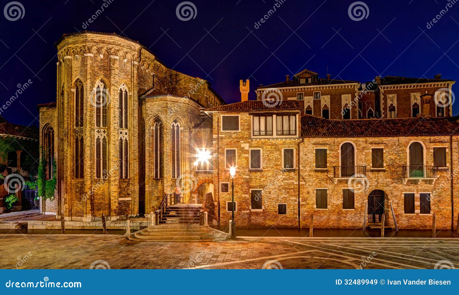 abbey san gregorio venice italy night