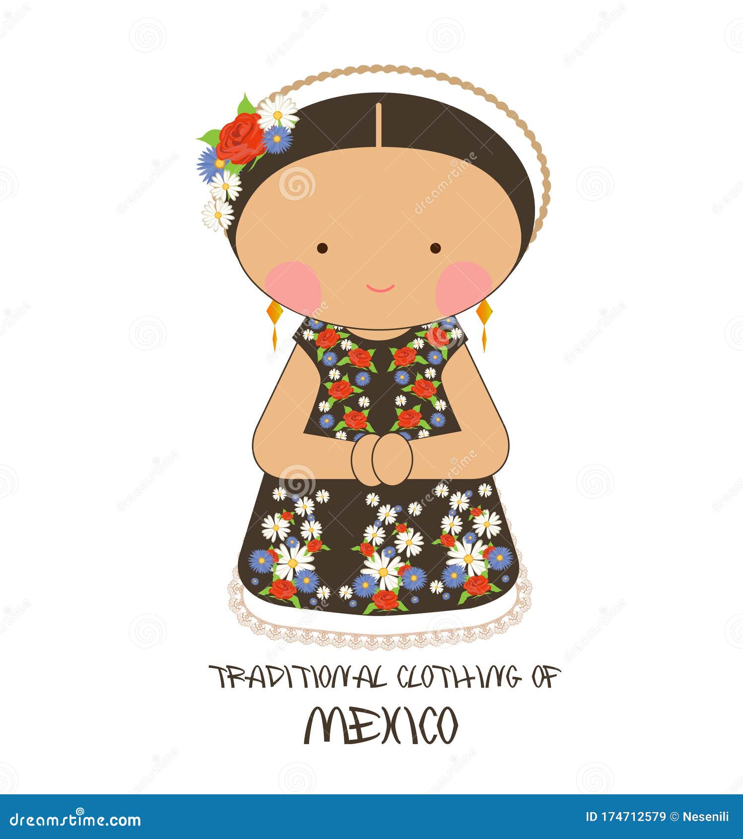 Abbigliamento Tradizionale Dell'america Meridionale Del Messico  Illustrazione Vettoriale - Illustrazione di vestito, etnico: 174712579