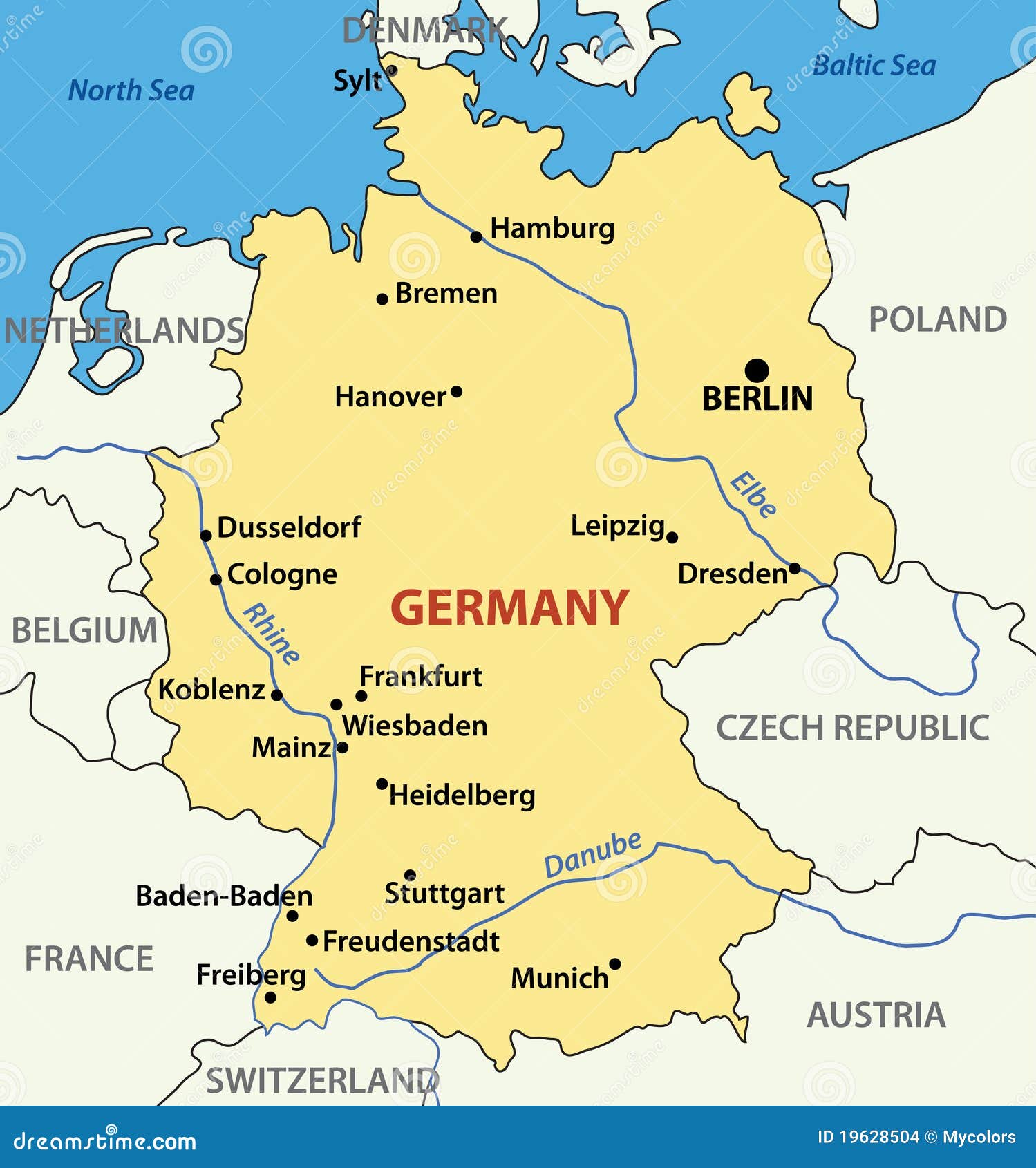 Abbildung Karte Von Deutschland Vektor Vektor Abbildung Illustration Von Getrennt Blau