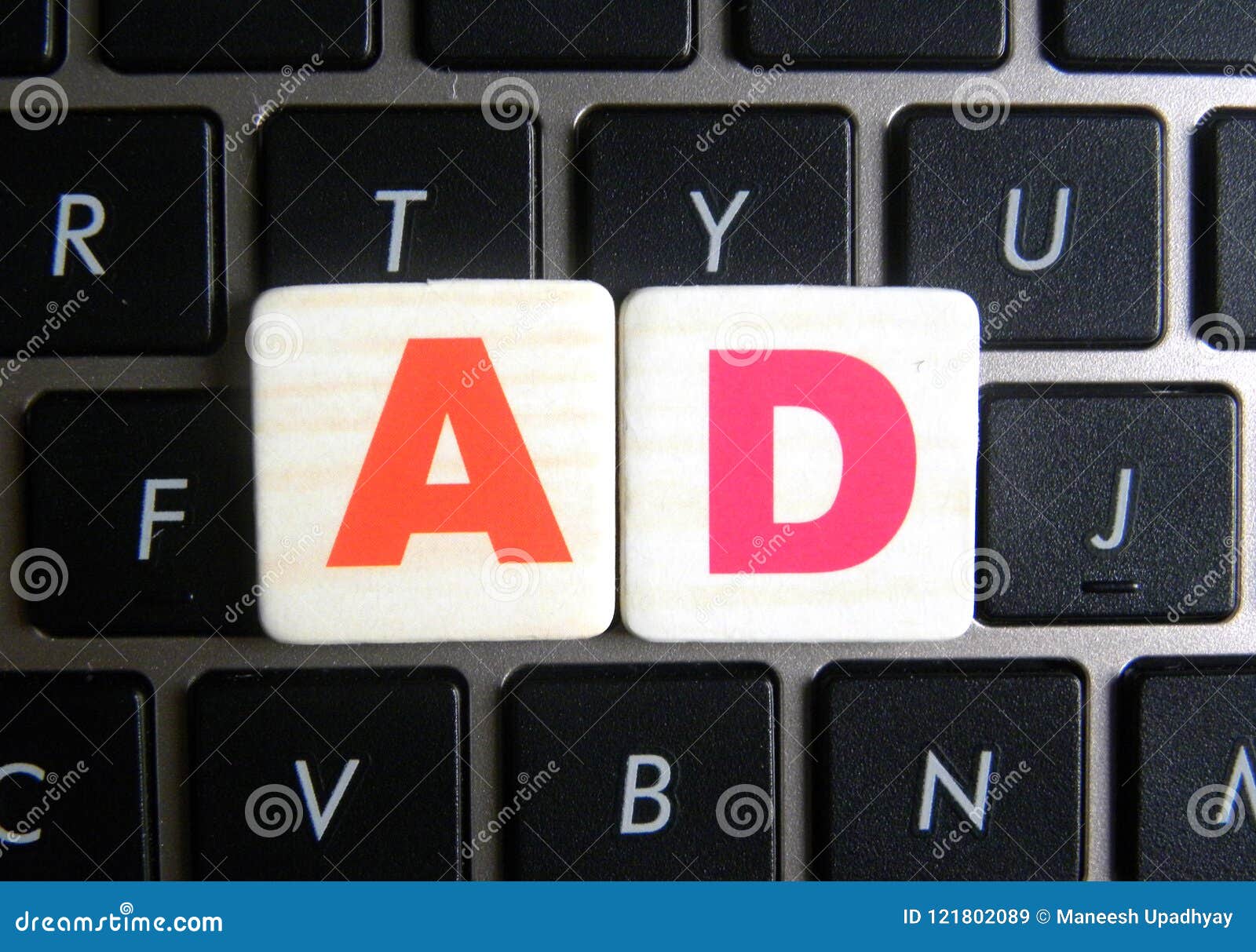 Abbreviation Ad on Keyboard Background Stock Image Image of modern