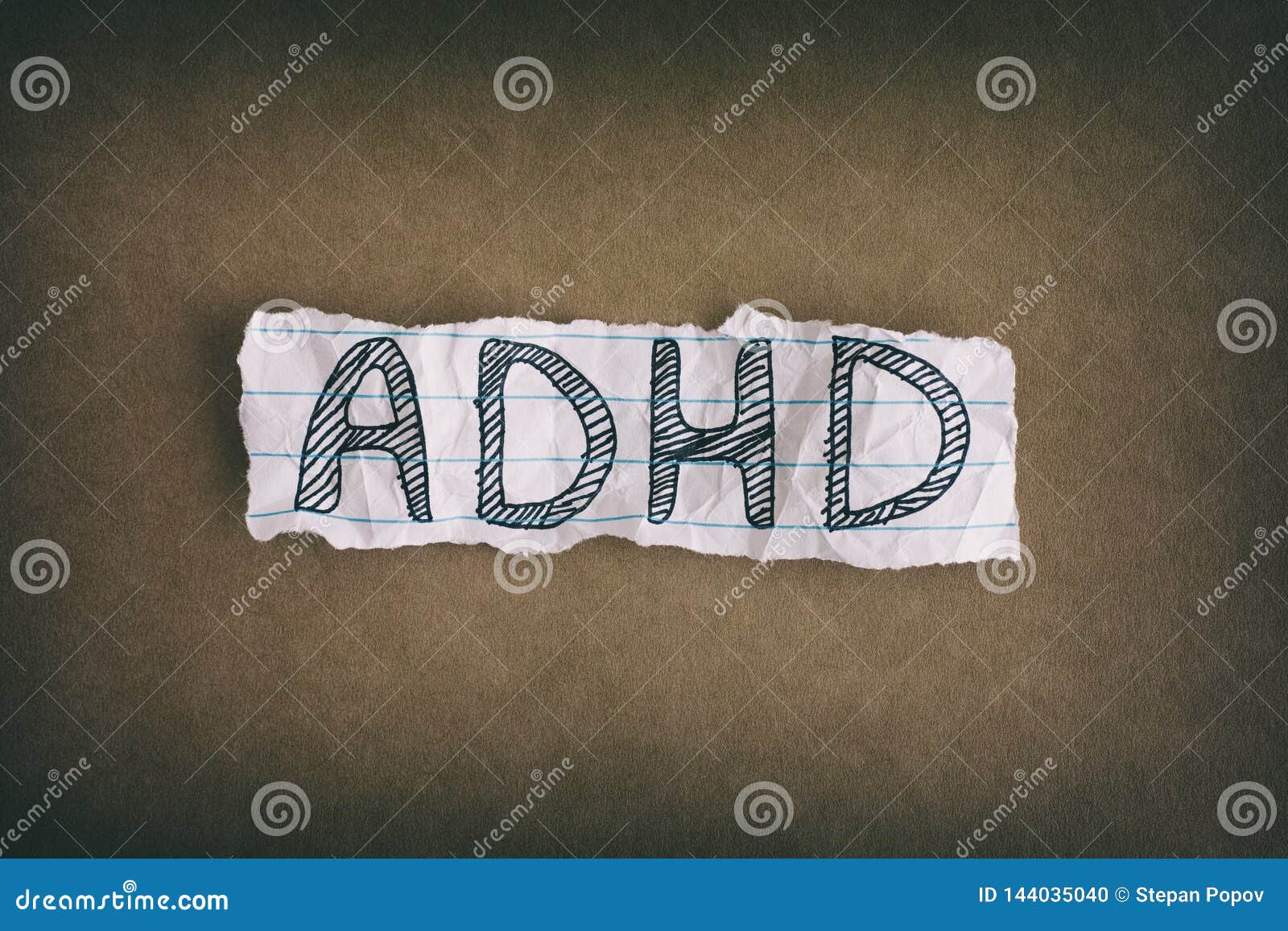 Abbreviation ADHD on Brown Background Stock Photo Image of medicine