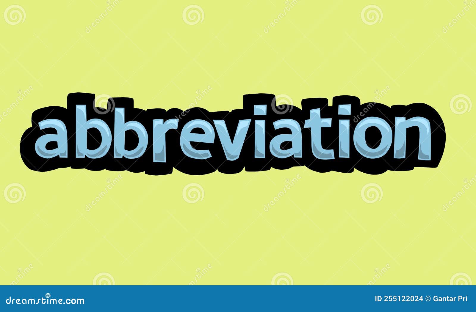 ABBREVIATION Writing Vector Design on a Yellow Background Stock