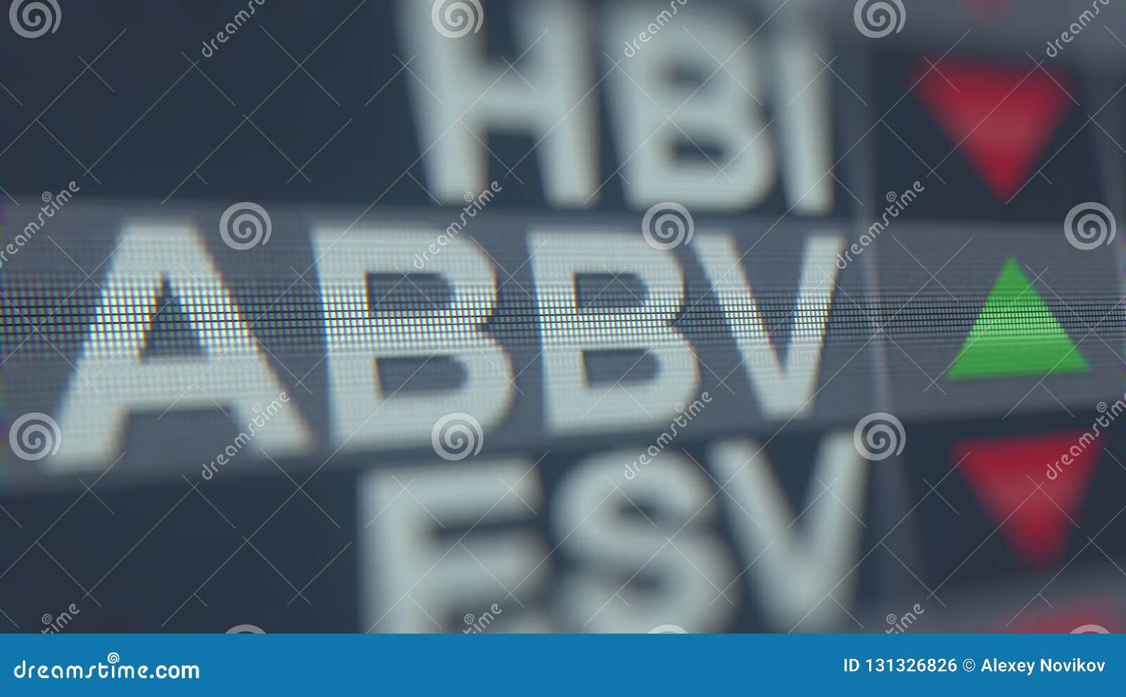 ABBVIE ABBV Stock Ticker, Conceptual Editorial 3D Rendering Stock