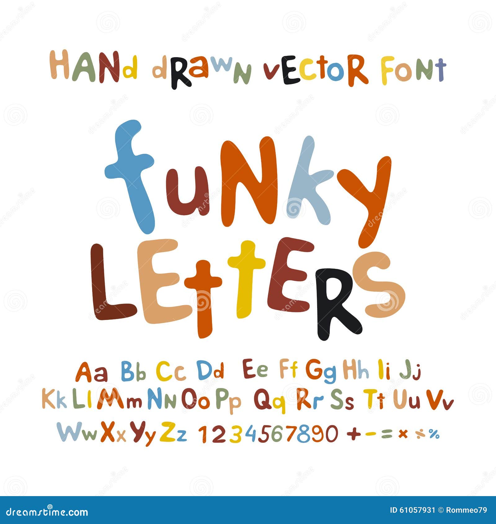 abc alphabet funky letters children fun colorful set cartoon