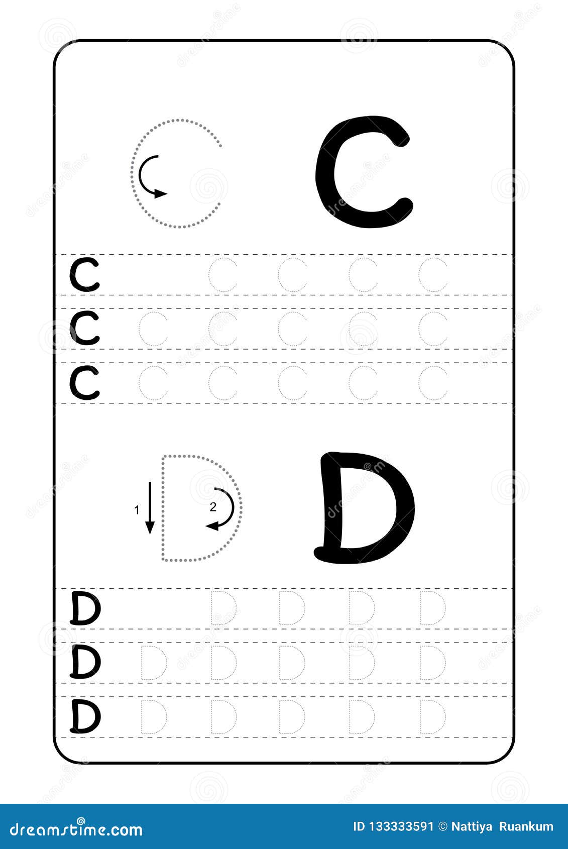 ABC Alphabet Letters Tracing Worksheet With Alphabet Letters. Basic