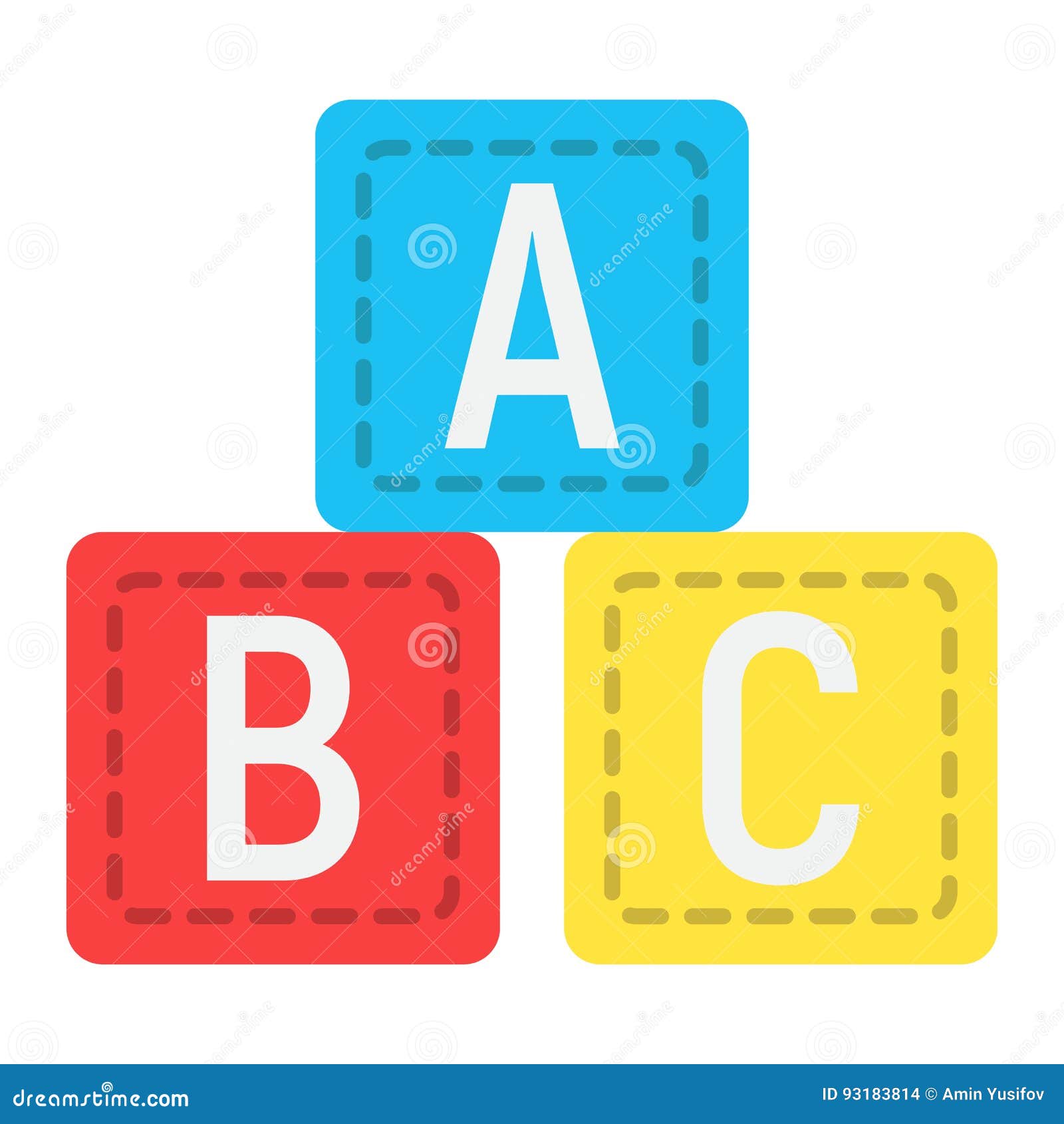 A stack of three plastic colored cubes isolated Vector Image