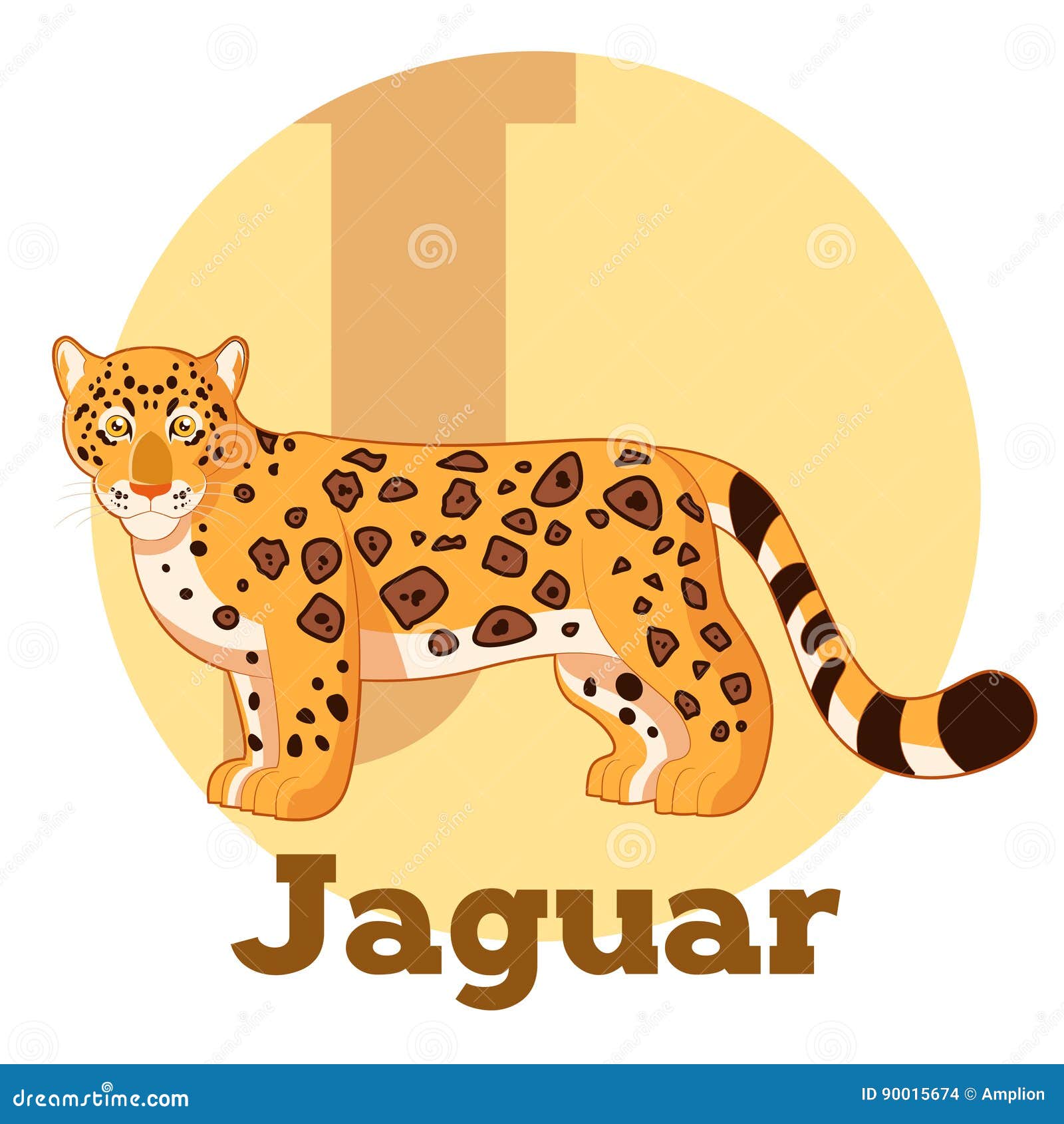 ABC Cartoon Jaguar stock vector. Illustration of isolated - 90015674