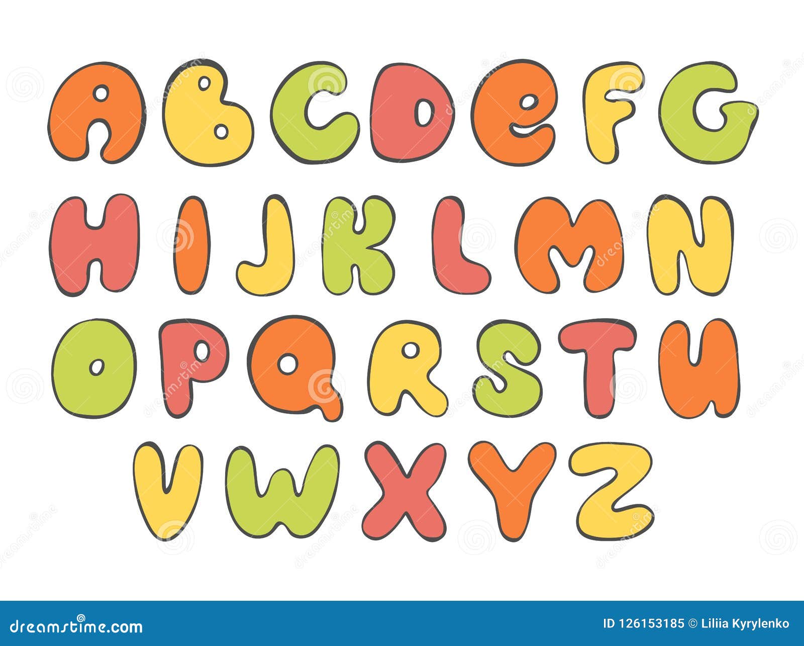 ABC Colorful English Alphabet. Bright Letter Stock Illustration -  Illustration of english, symbol: 126153185