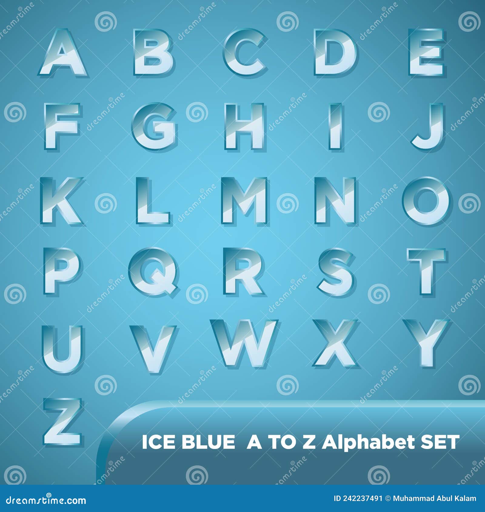 baby blue letter a