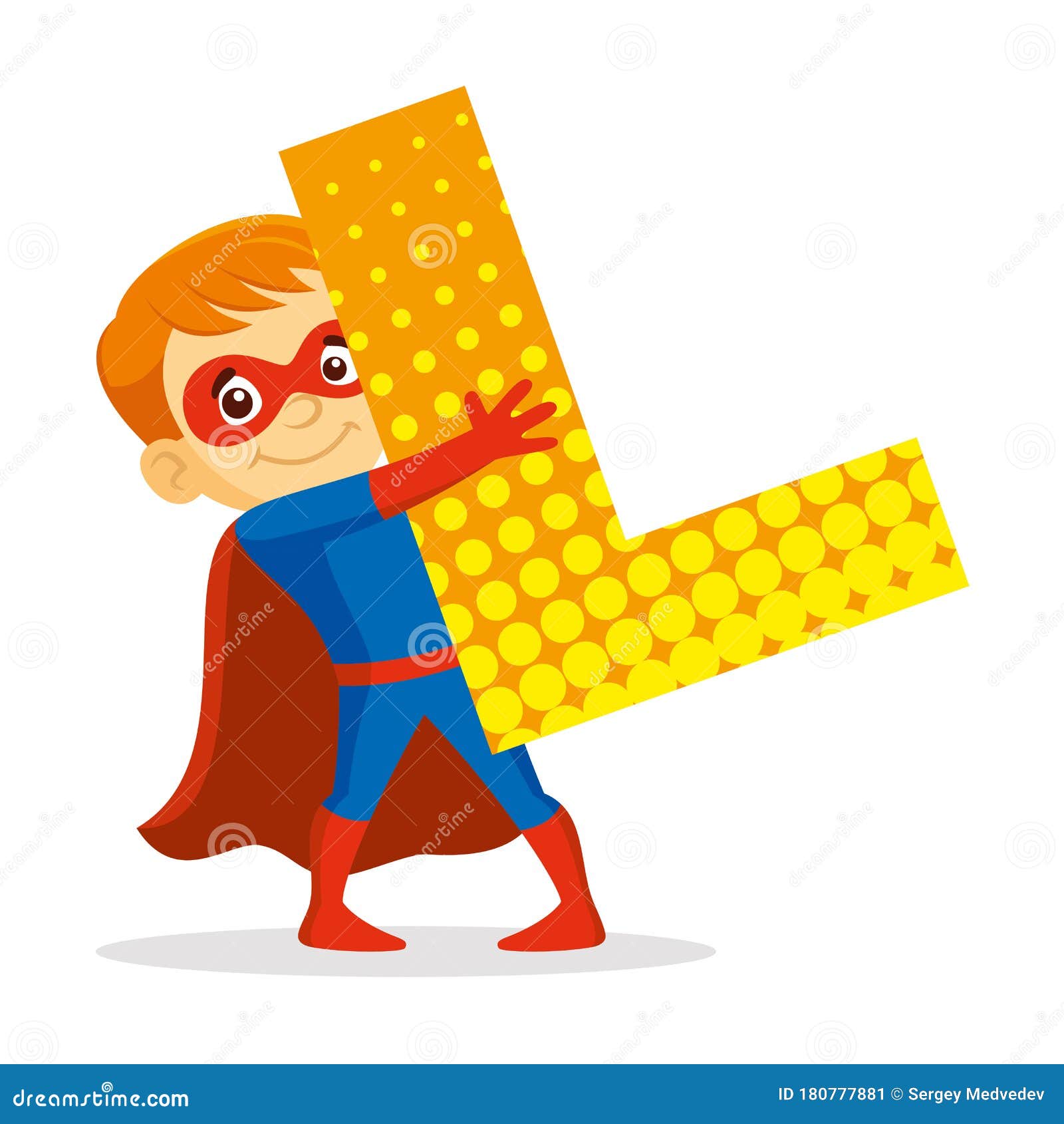 ABC Letter L Superhero Boy Cartoon Character Vector Illustration Stock  Vector - Illustration of child, avatar: 180777881
