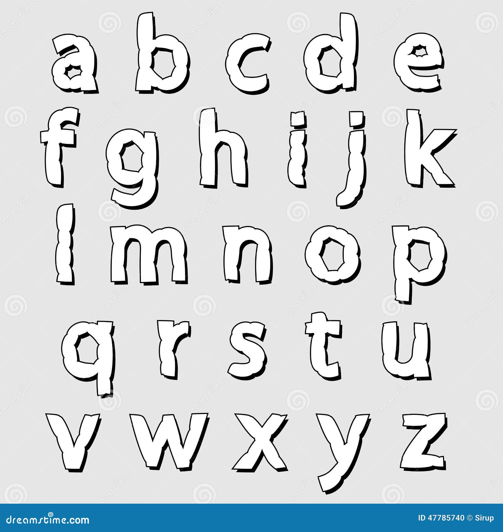 Alphabet Clipart Black And White Lowercase From A To Z Set In | My XXX