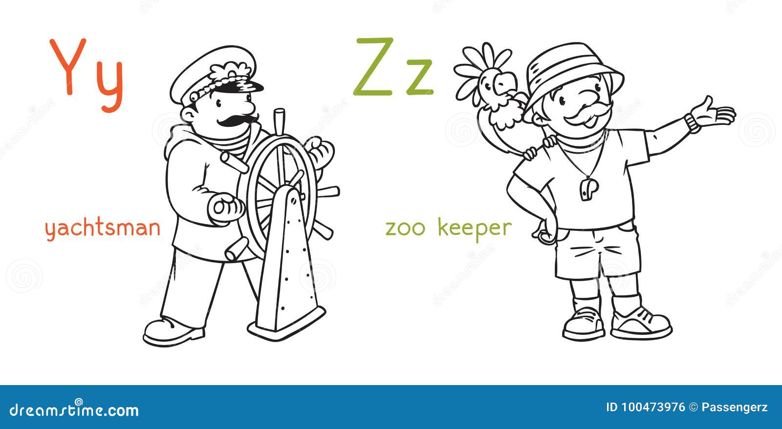 ABC Professions Coloring Book Set. Stock Vector  Illustration of keeper, children: 100473976