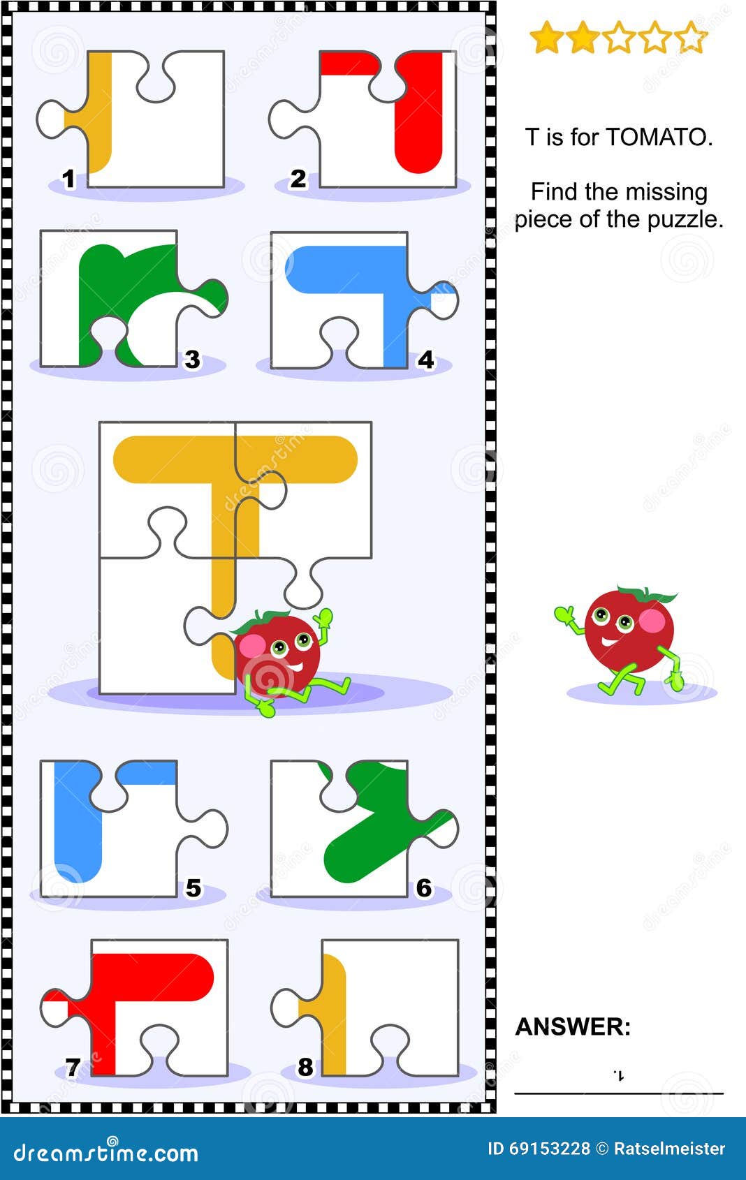 ABC Que Aprende Rompecabezas - Letra T (el Tomate) Ilustración del Vector - Ilustración de refuerza, aprenda: 69153228