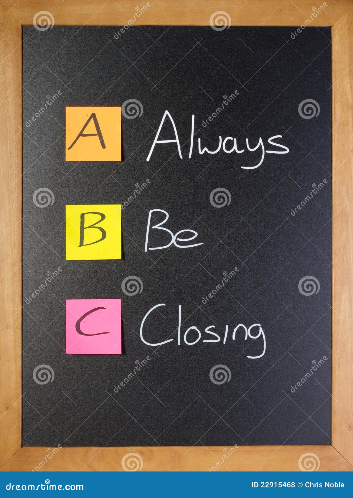 Abc Sales Training Always Be Closing Stock Photo Image Of Writing Motivational