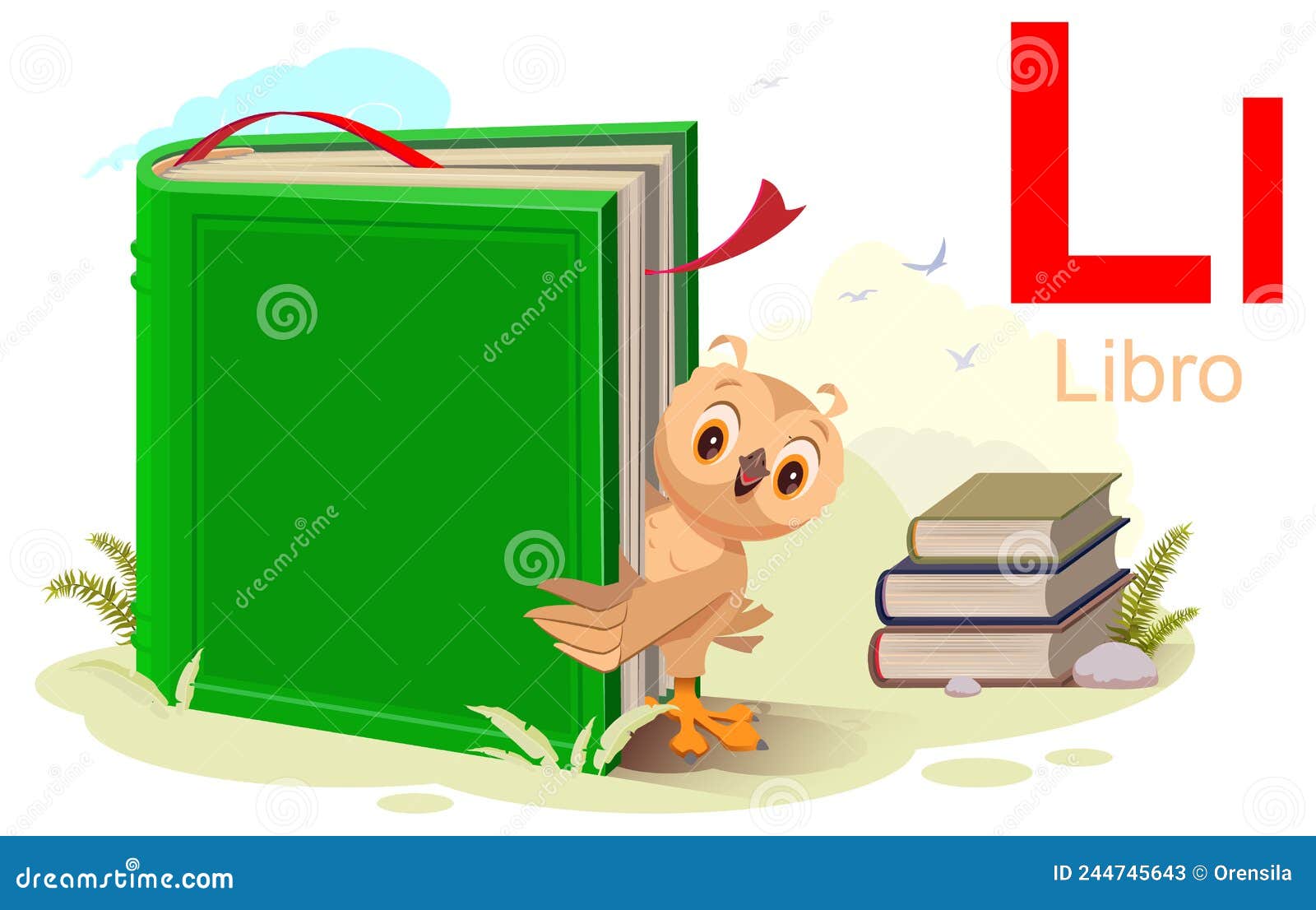 abc spanish alphabet letter l libro translation book. owl read book